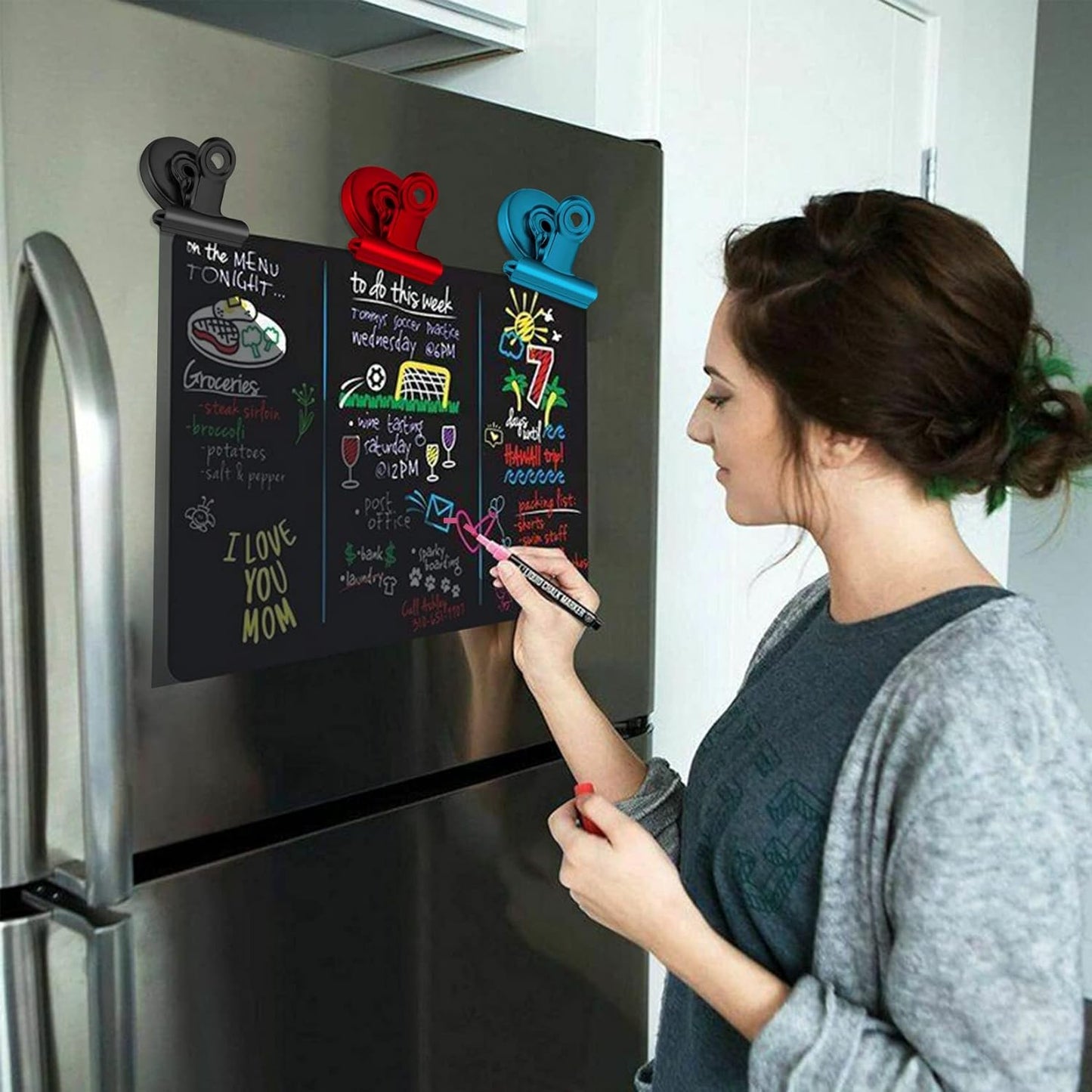 DIYSELF 8 Pack Strong Fridge Magnets, Heavy Duty Refrigerator Magnets, Magnetic Clips for Whiteboard, Office, Photo, Classroom, Locker Decorations for Girls and Kids