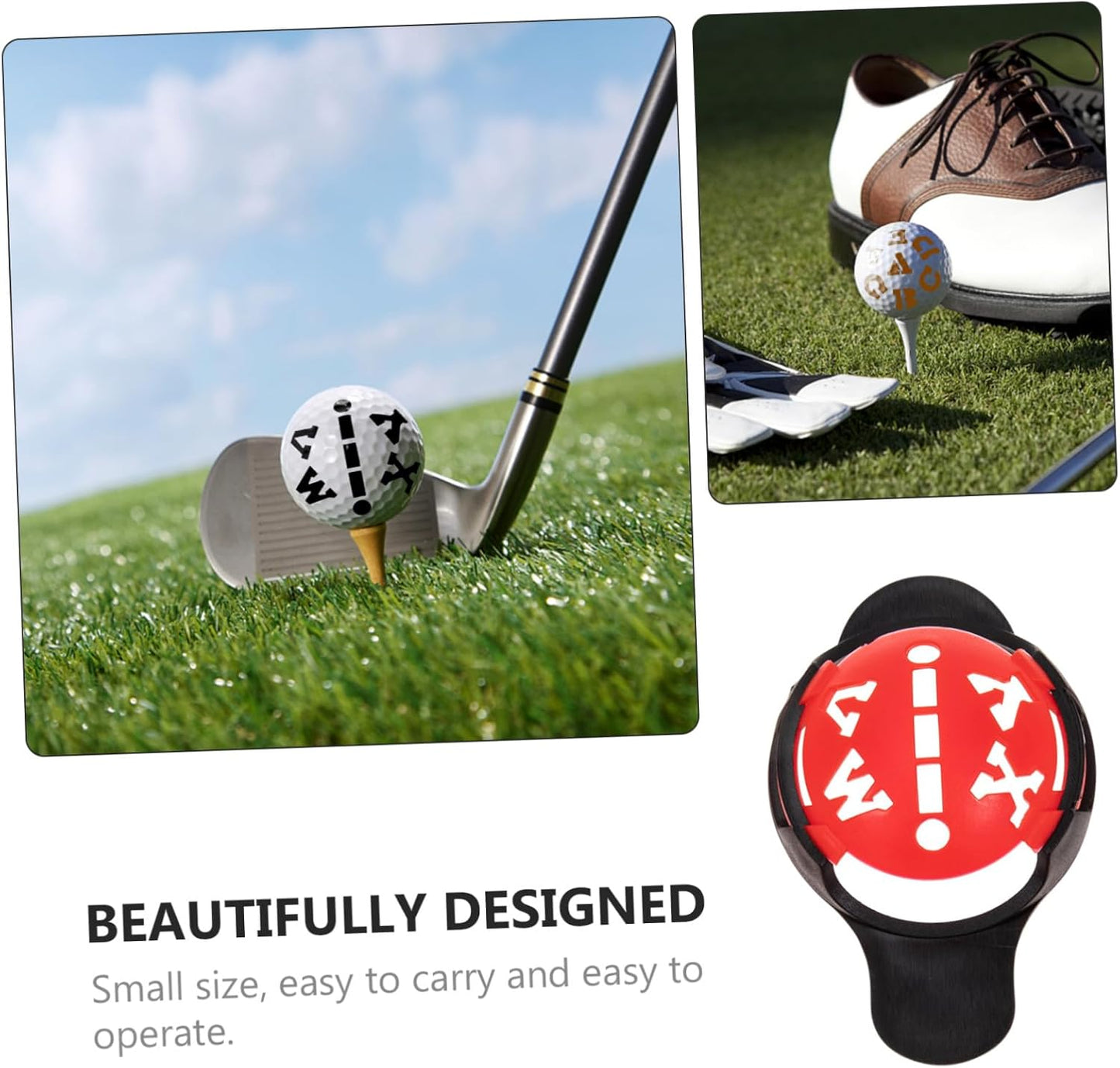 Creative Golf Ball Markers with Line Letter Pattern Stencils Golf Ball Liner Kit with Base for Accurate Alignment and Swing Improvement Lightweight Golfing Accessories for Easy