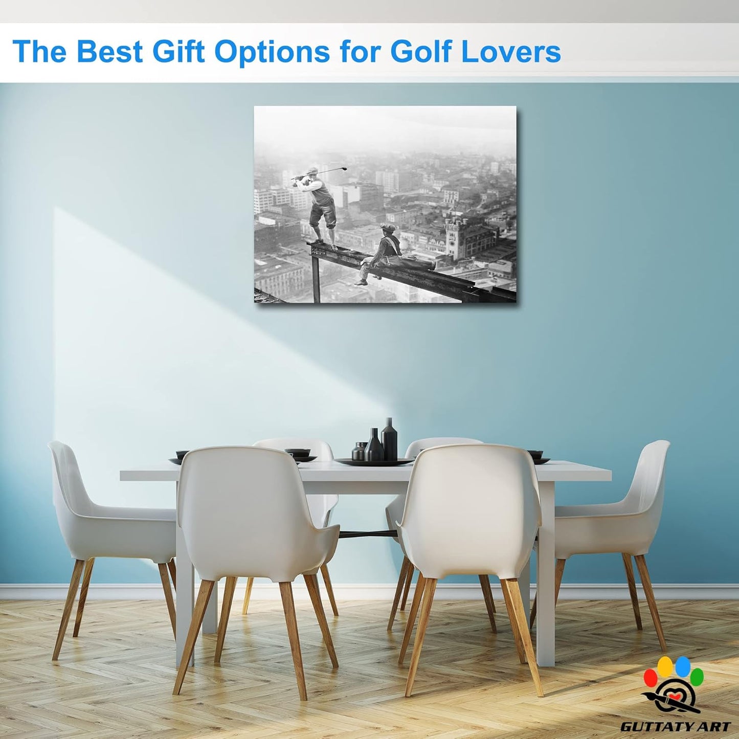 GUTTATY Golf Wall Art, Vintage Golf Pictures Posters Canvas Print Wall Decor for Golfer's Man Cave Home Ofice Ready to Hang (18x24 Inches)