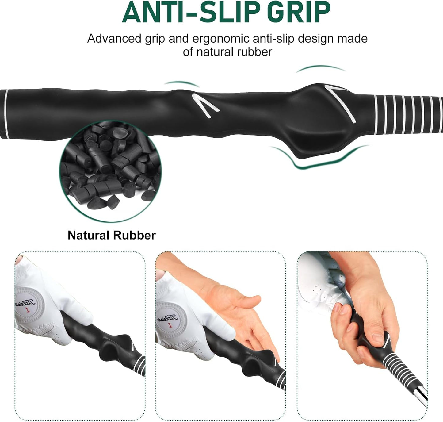 Golf Grip Swing Training Aid - Retractable Click Club Trainer Indoor Practice Warm Up Stick Flexible Telescopic Short Club Tempo Sound Release Trainer Devices