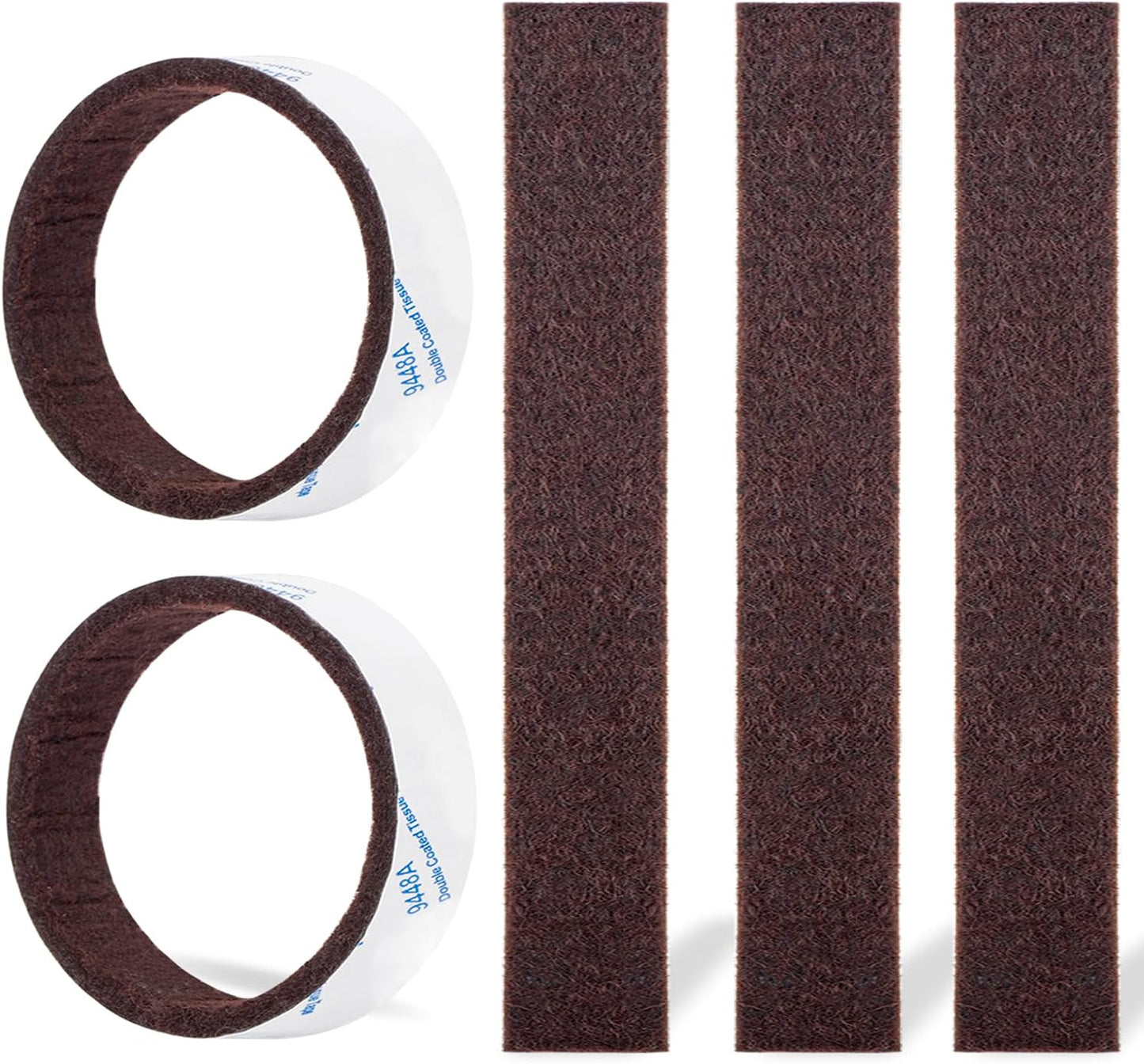 Felt Strips 10Pieces Pack 1x 6 Inches Self Adhesive Brown Furniture Felt Strips Anti Scratch Heavy Duty 5mm Thick Floor Protector for Rocking Chair for Hardwood Floor