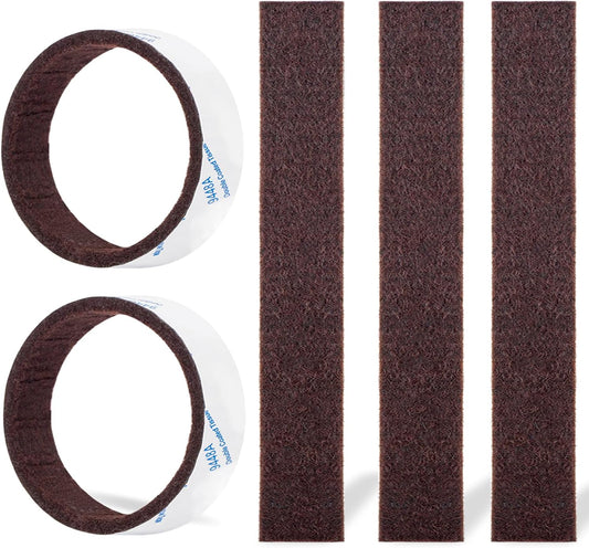 Felt Strips 10Pieces Pack 1x 6 Inches Self Adhesive Brown Furniture Felt Strips Anti Scratch Heavy Duty 5mm Thick Floor Protector for Rocking Chair for Hardwood Floor