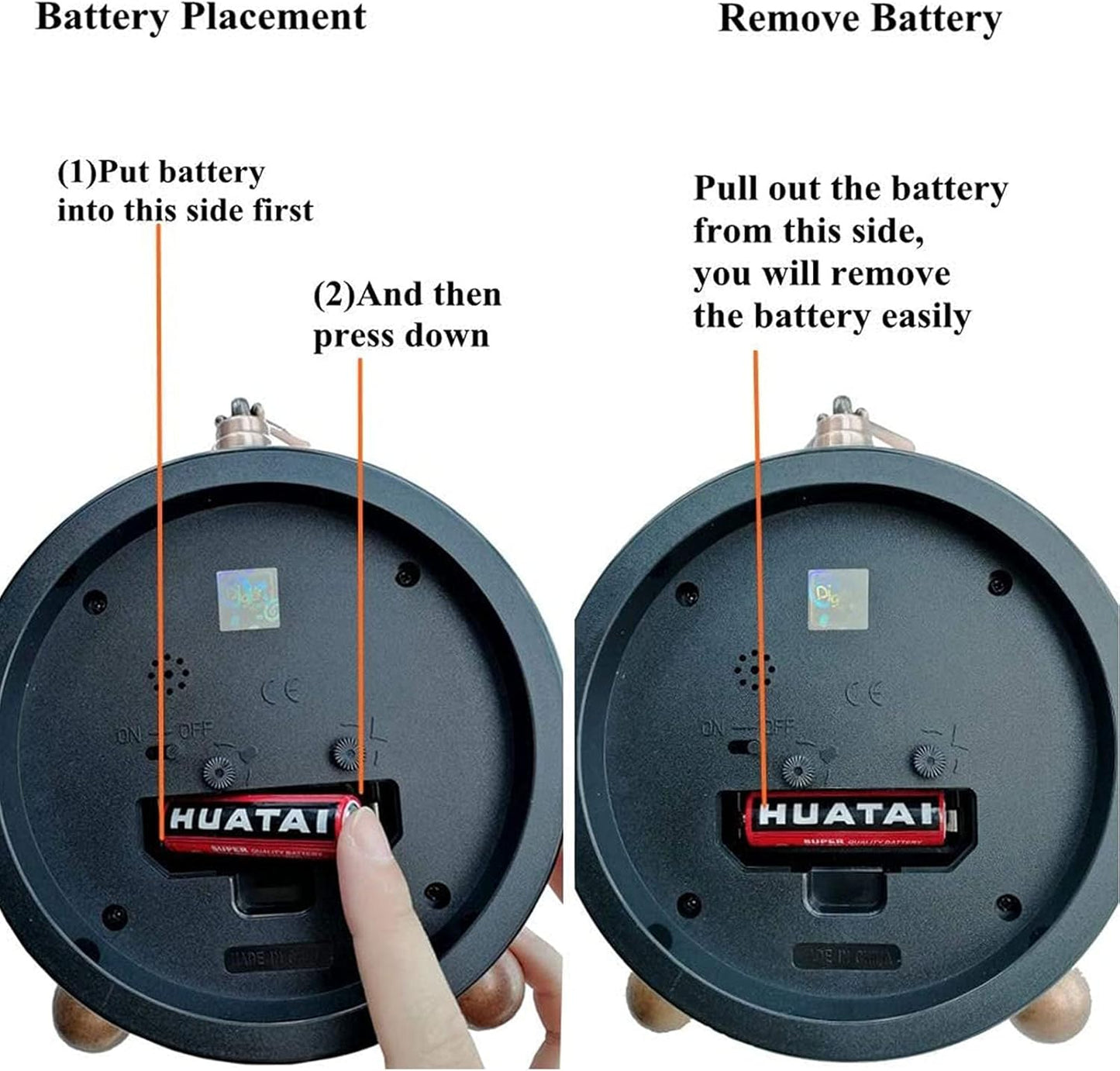 Maxspace Metal Golden Table Clock, Retro Vintage Non-Ticking Small Alarm Clock,Battery Operated Silent Quartz Movement HD Glass Desk Clock for Bedroom Living Room Indoor Decoration Kids… (Gold)