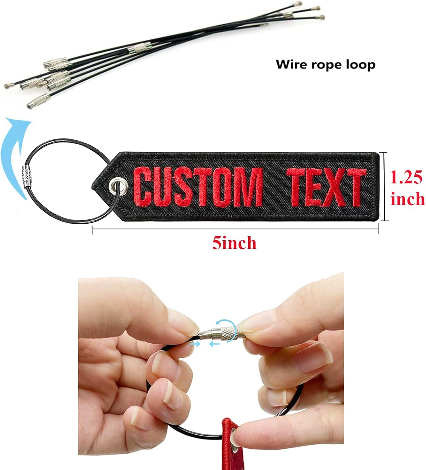 Personalized Embroidery Luggage Tag, Double Sided Embroidery Your Text/Number, Travel Labels Travel Tag for Backpack Suitcase Baggage