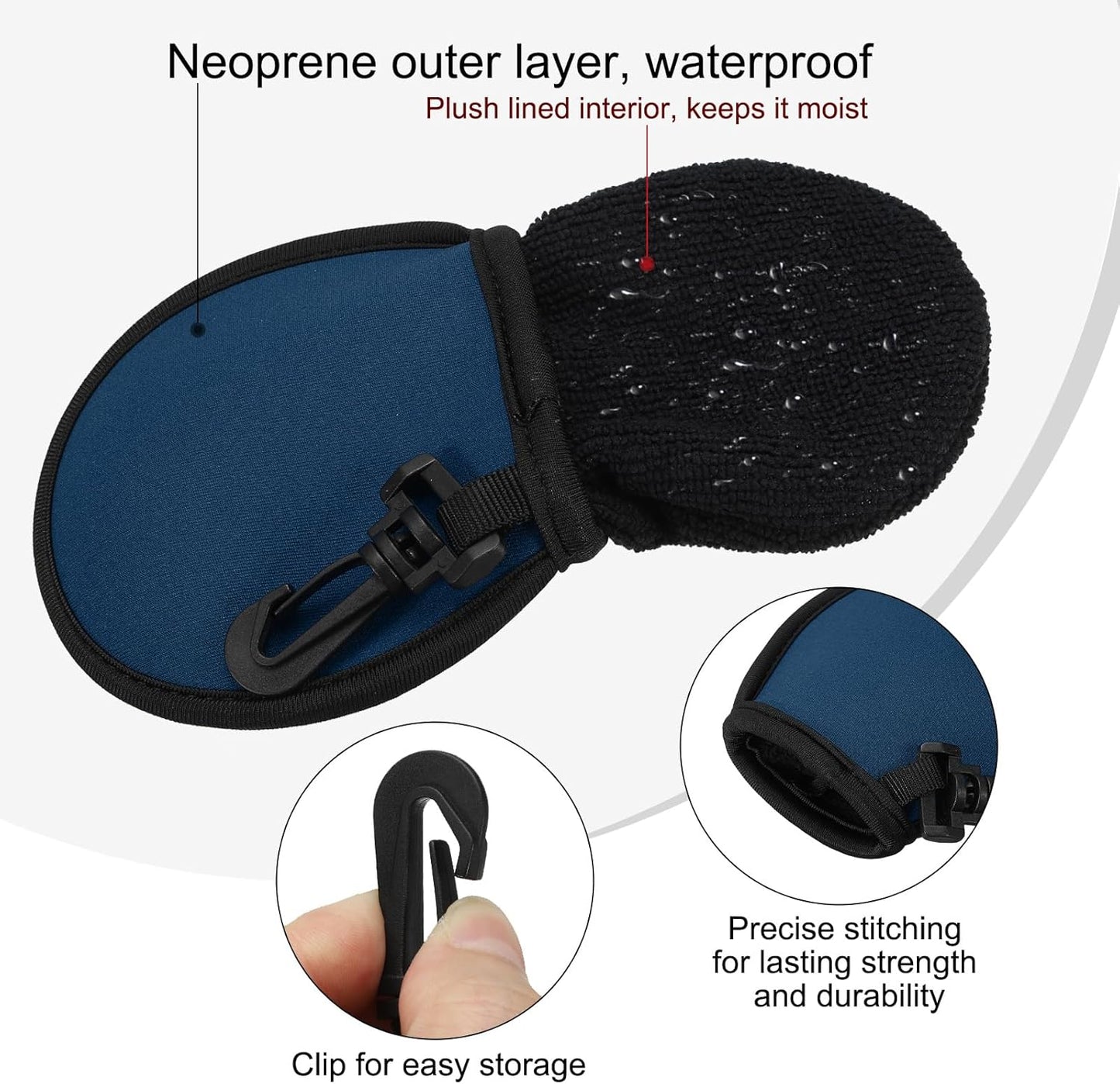 PATIKIL Golf Ball Washer Pouch, Portable Golf Balls Cleaner Pocket Bag with Hanging Clip for Women Golf Exercise