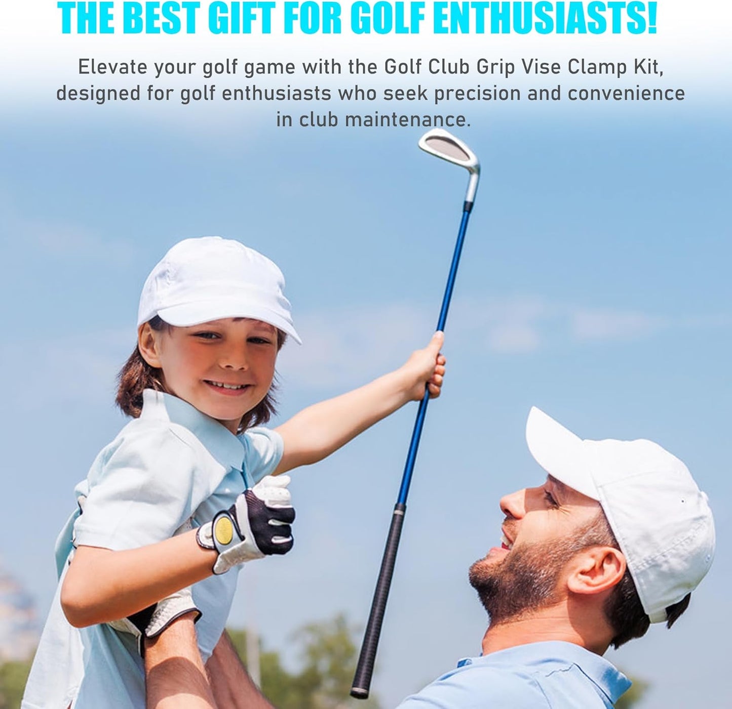 Golf Club Grip Vise Clamp Kit, 360° Swivel Portable Table Vise, Golf Club Calibration Tool, Club Grip Replacement Tool, Suitable for Golf Club Grips (No Solvent)