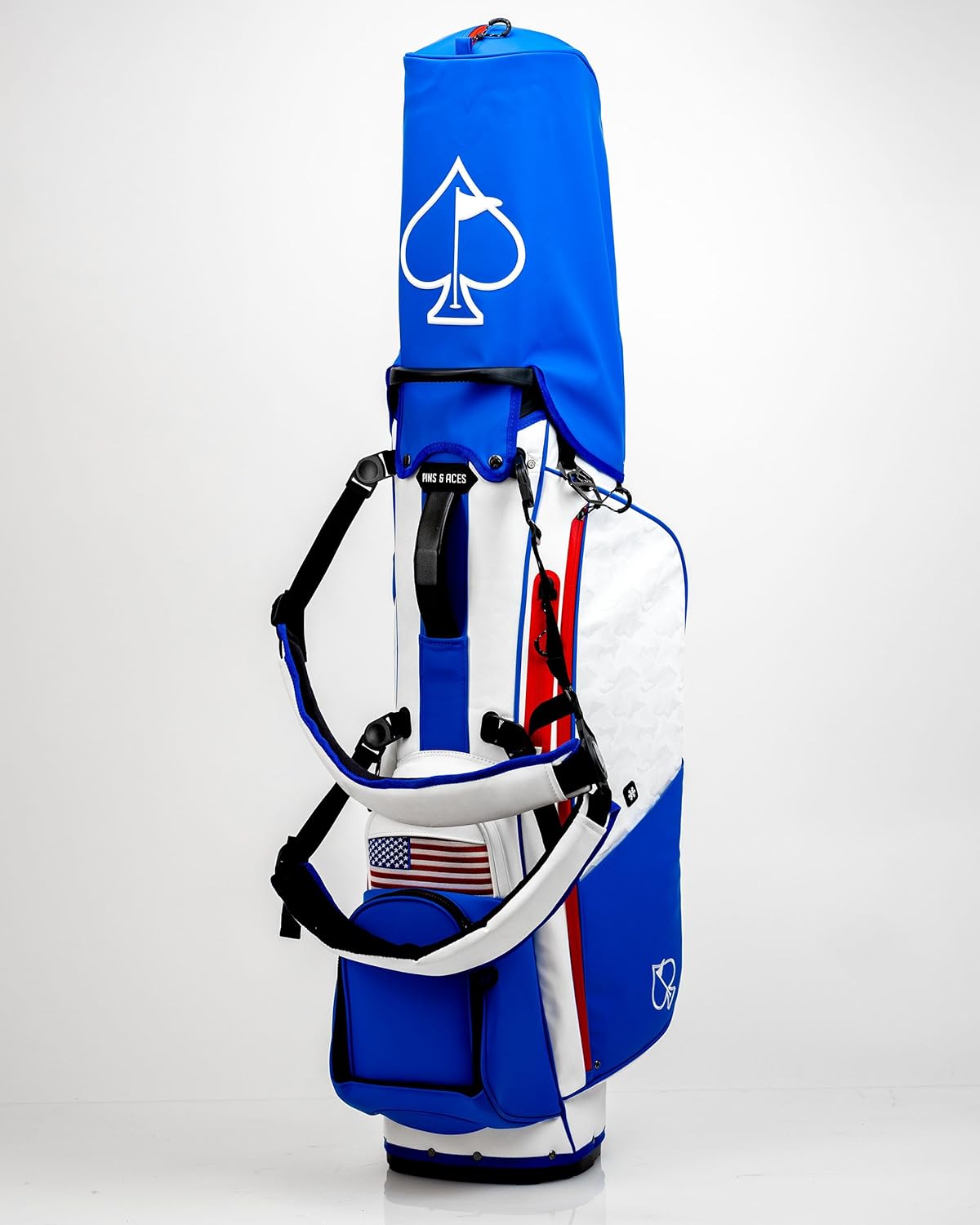 Pins & Aces Player Preferred Golf Bag - Premium Design, Lightweight Golf Bag with Stand - Velvet-Lined 5-Way Club Divider System
