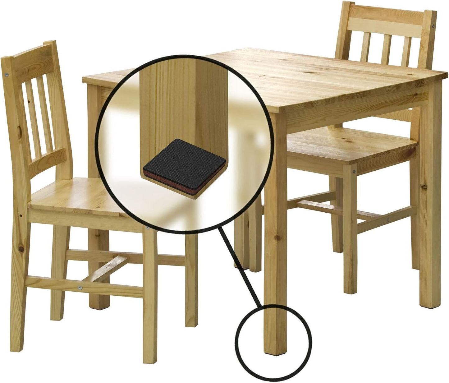 Slipstick GorillaPads CB142 Non-Slip Furniture Pads/Grippers (Set of 8) Furniture Leg Floor Protectors, 2 Inch Square, Black