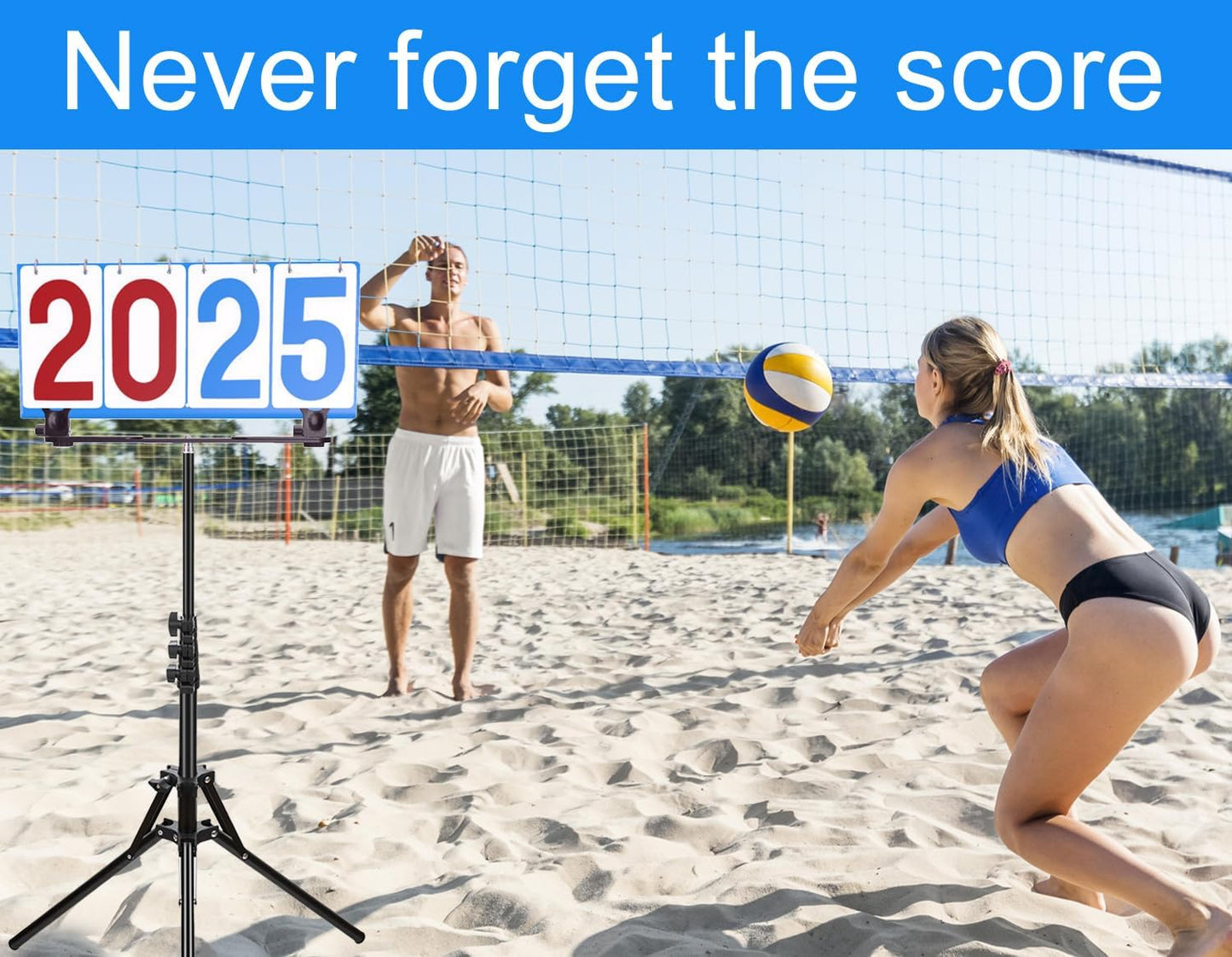 Purple River Manual Flip Scoreboard with Stand, Score Keeper for Outdoor/Indoor Games or Sports