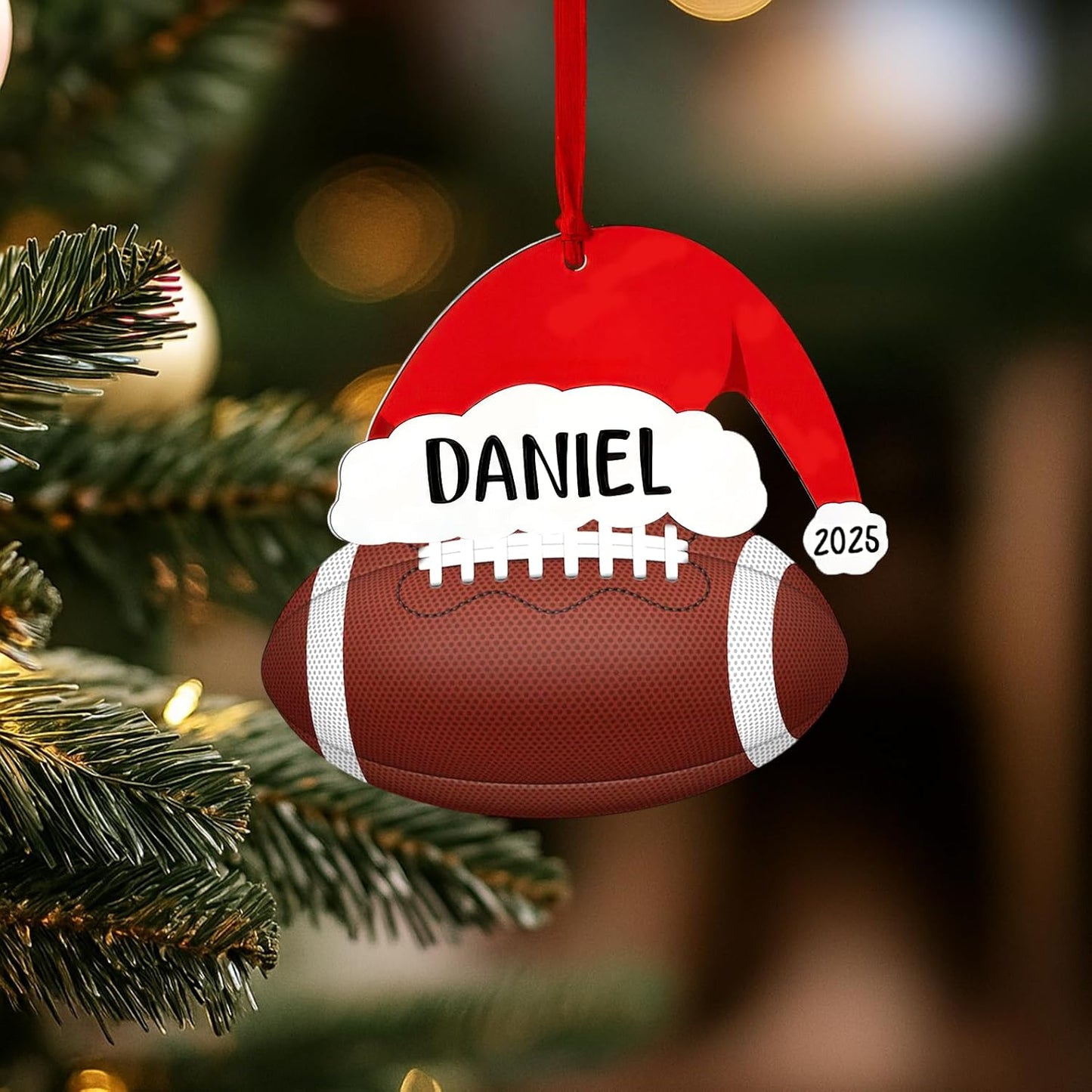 Personalized Football Christmas Ornament 2025, Football Ornaments for Christmas Tree, Team Ornament, Custom Coach Gifts, Hanging Decor, Gifts for Sports Lovers Boys, Xmas Gift 2025