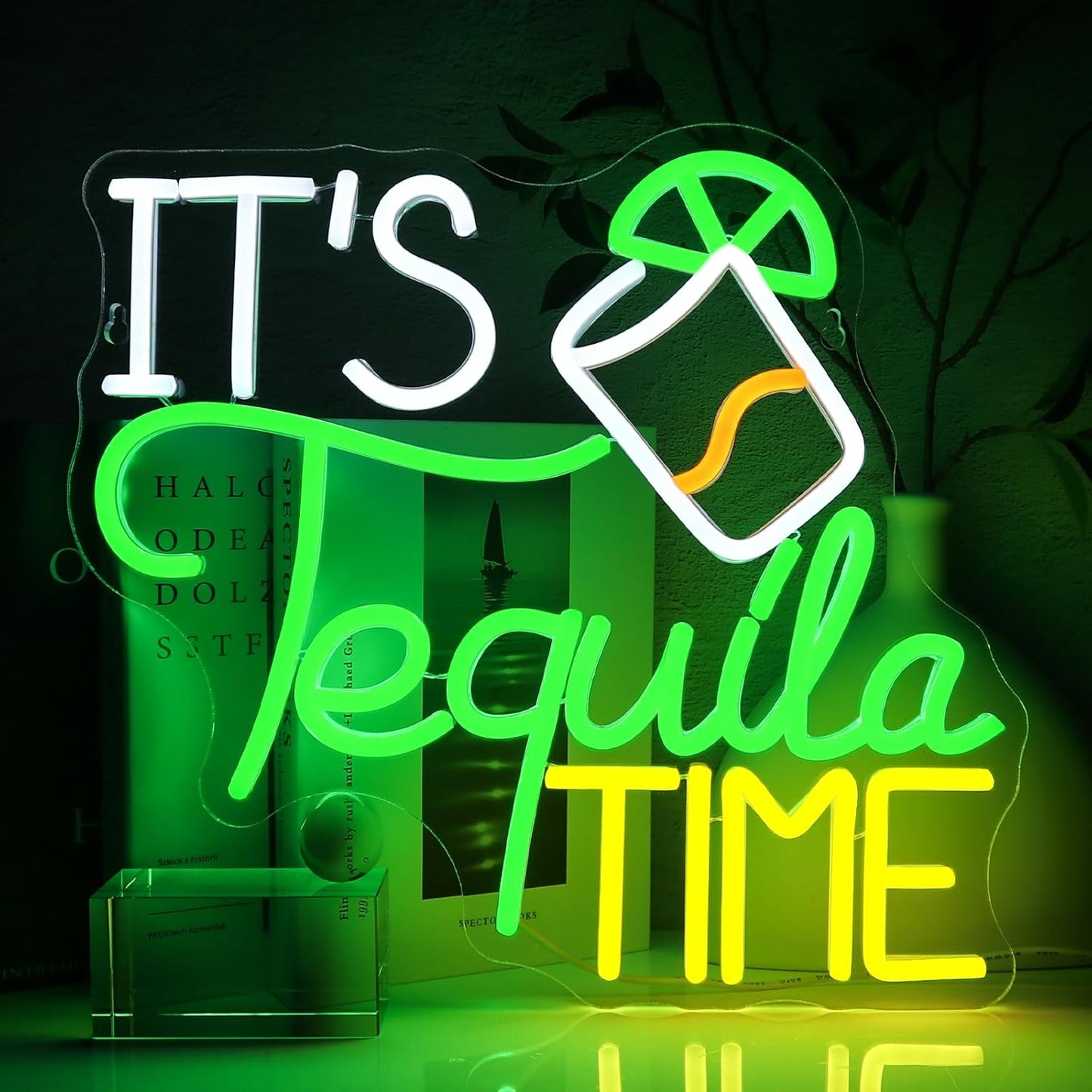 It Is Tequila Time Neon Sign for Wall Decor, Tequila Led Signs, USB Dimmable Neon Lights for Beer Bar Kitchen Restaurant Home Pub Party Man Cave Club Shops Hotel Store Business Gift