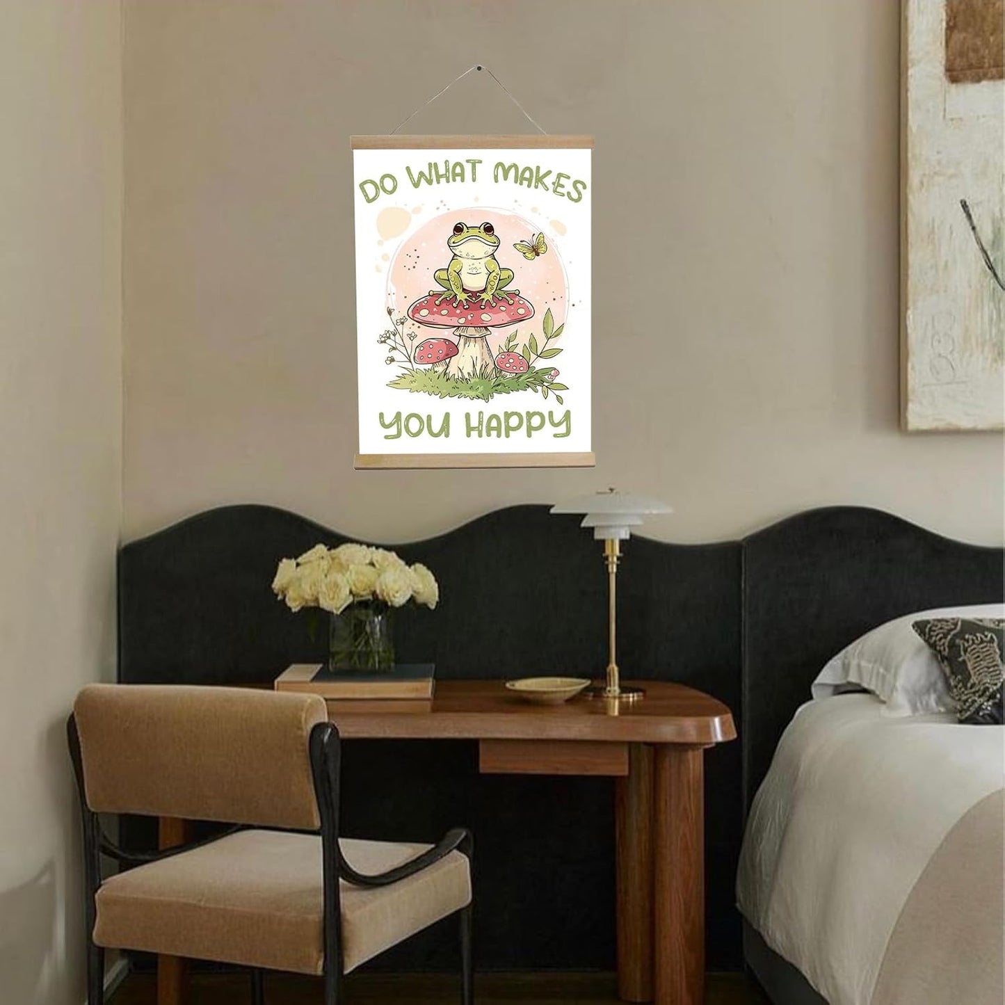 Funny Mushroom Decor Frog Decor Do What Makes You Happy Sign - Forest Decor House Bedroom, Kitchen, Bathroom,Wall Decor Aesthetic 12x16 Inch