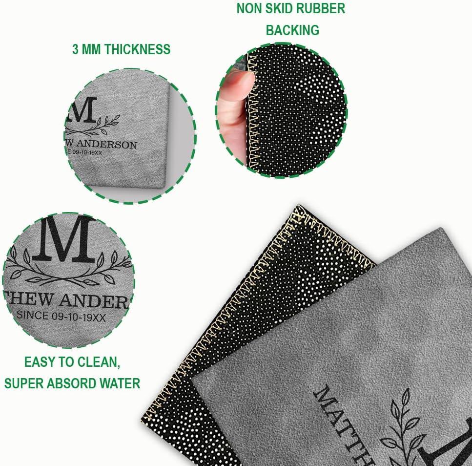 Personalized Golf Doormat – Personalized Welcome Mat with Family Name Year – Non Slip Outdoor Entry Rug for Porch, Garage, or Golf Lover Home Decor, for Men (Golf Doormat 03)