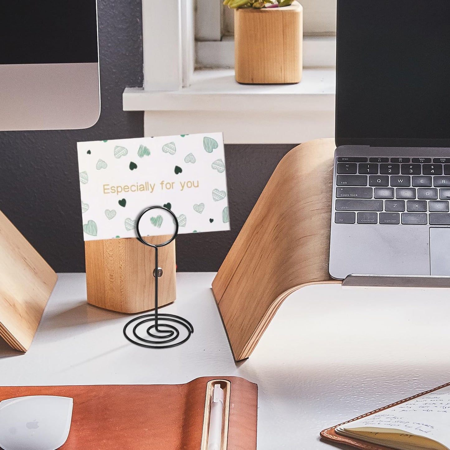 Table Number Holders 20Packs - 3.35 Inch Table Number Stands Place Card Holder for Wedding Party Graduation Reception Restaurant Home Photo Picture Office Memo (Black, 3.35")