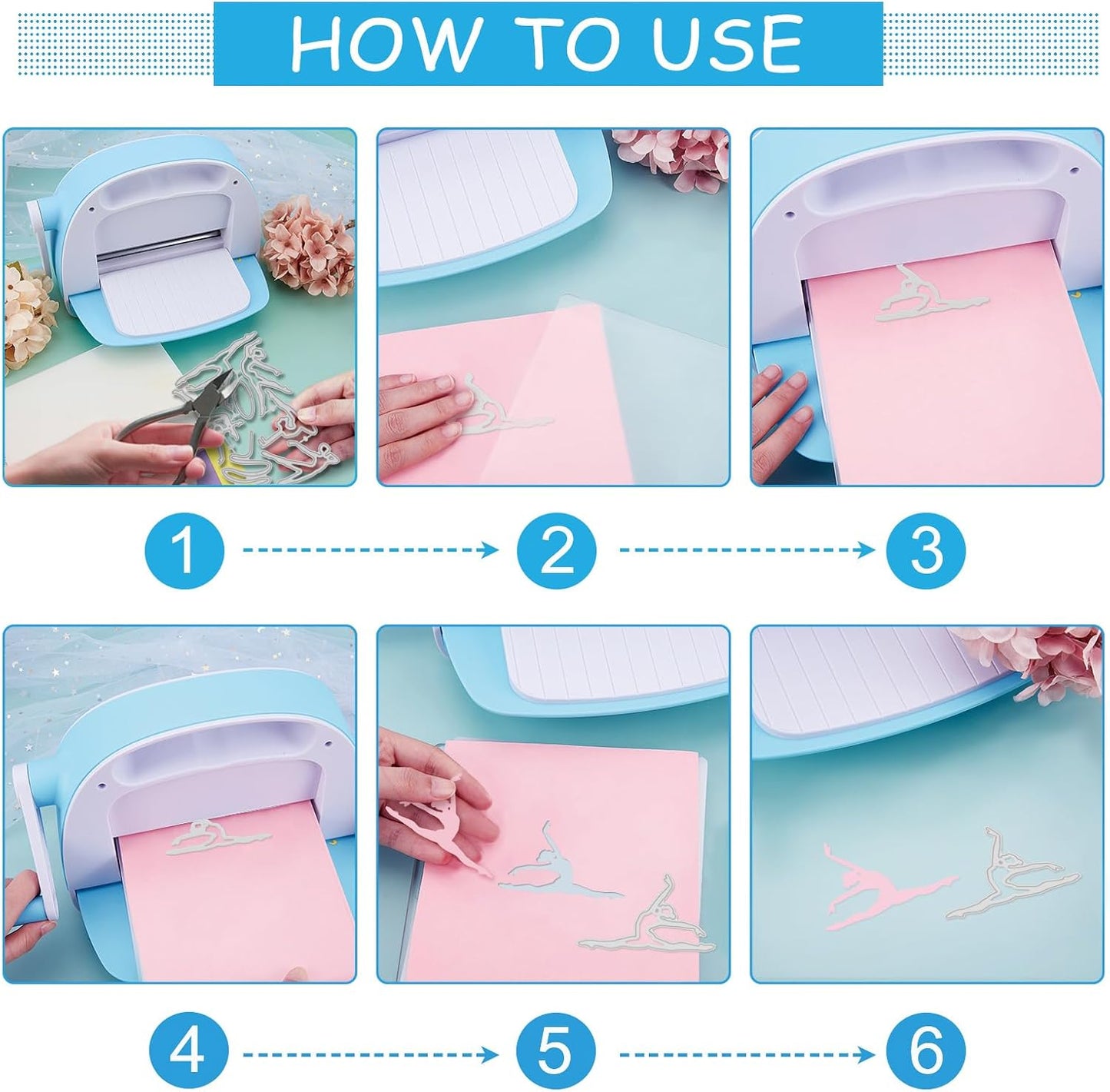 GLOBLELAND Gymnasts Lady Cutting Dies Woman Silhouette Metal Die Cuts Sports Cutting Embossing Templates for Scrapbooking Crafts Paper Cards Making