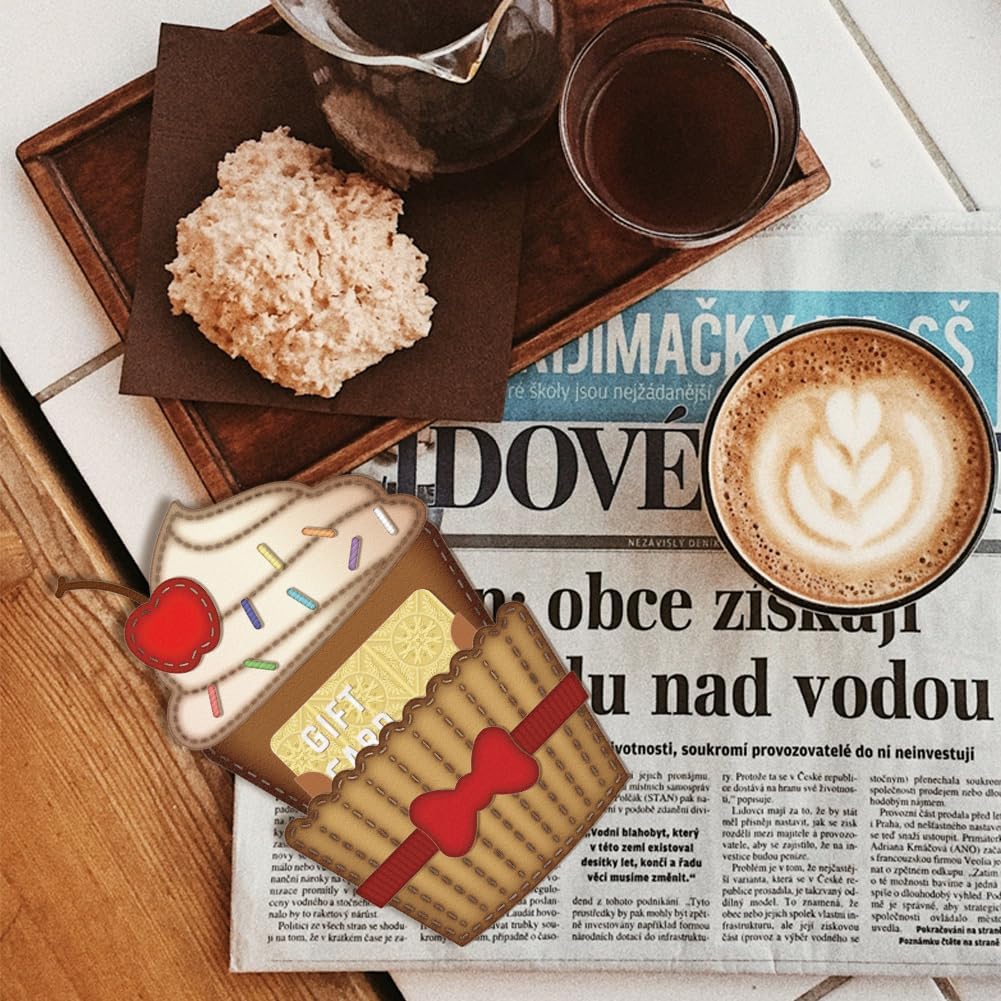 GLOBLELAND 3D Cupcake Gift Card Holder Cutting Dies for Card Making Dessert Cut Die for DIY Scrapbooking Journal Embossing Paper Craft Decor