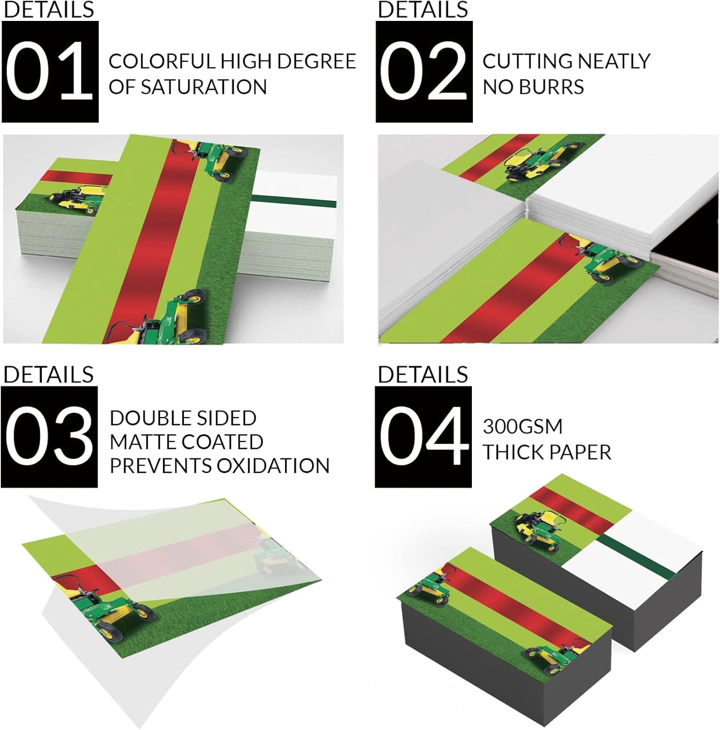 Custom Business Cards 100PCS Double-sided Printing Business Cards Customize with Your Logo Personalized 3.5"x 2" Cards for Business - Lawn Care