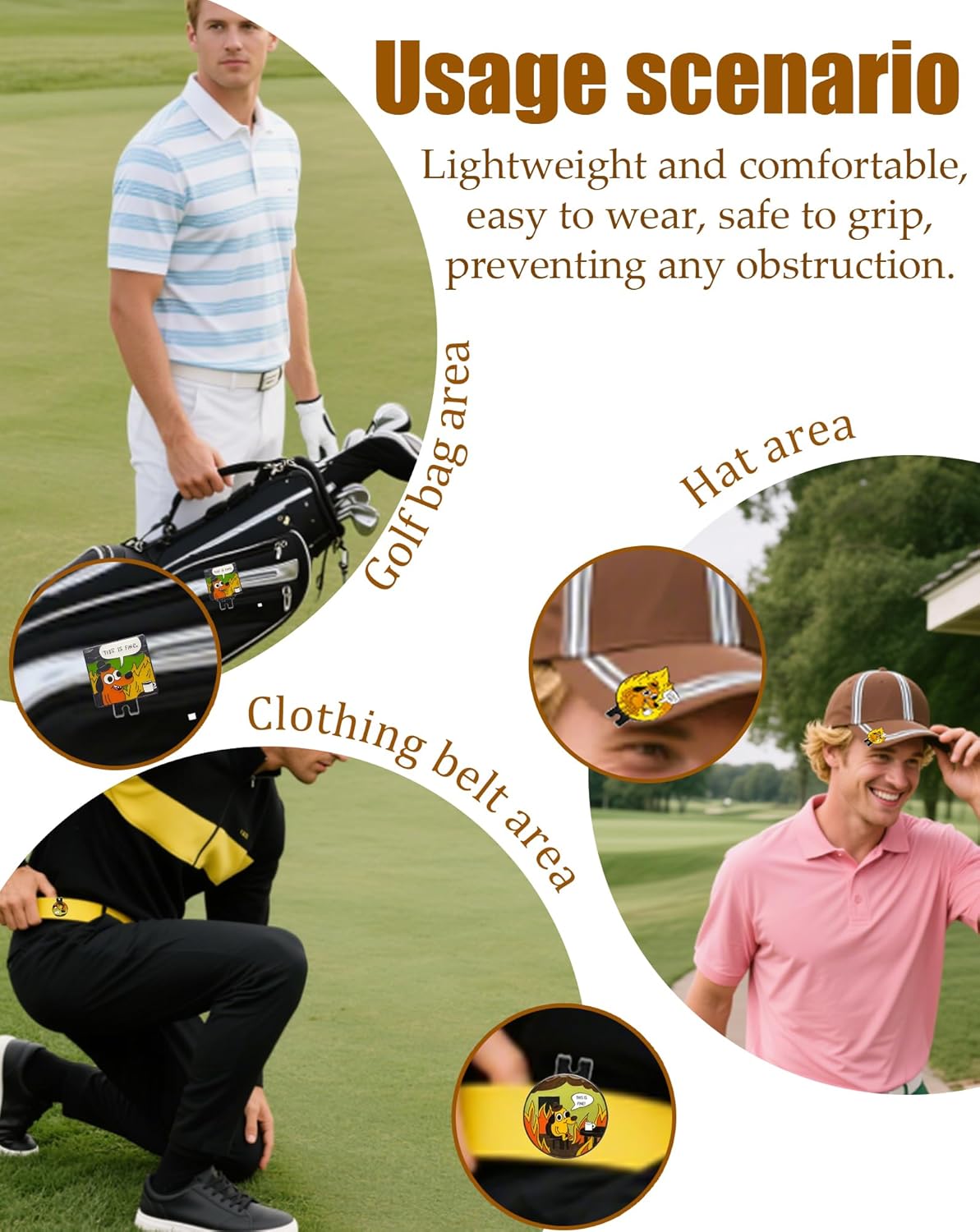 Funny Golf Ball Marker with Magnetic Hat Clip – Golf Accessories for Men & Women to Elevate & Personalize Your Game