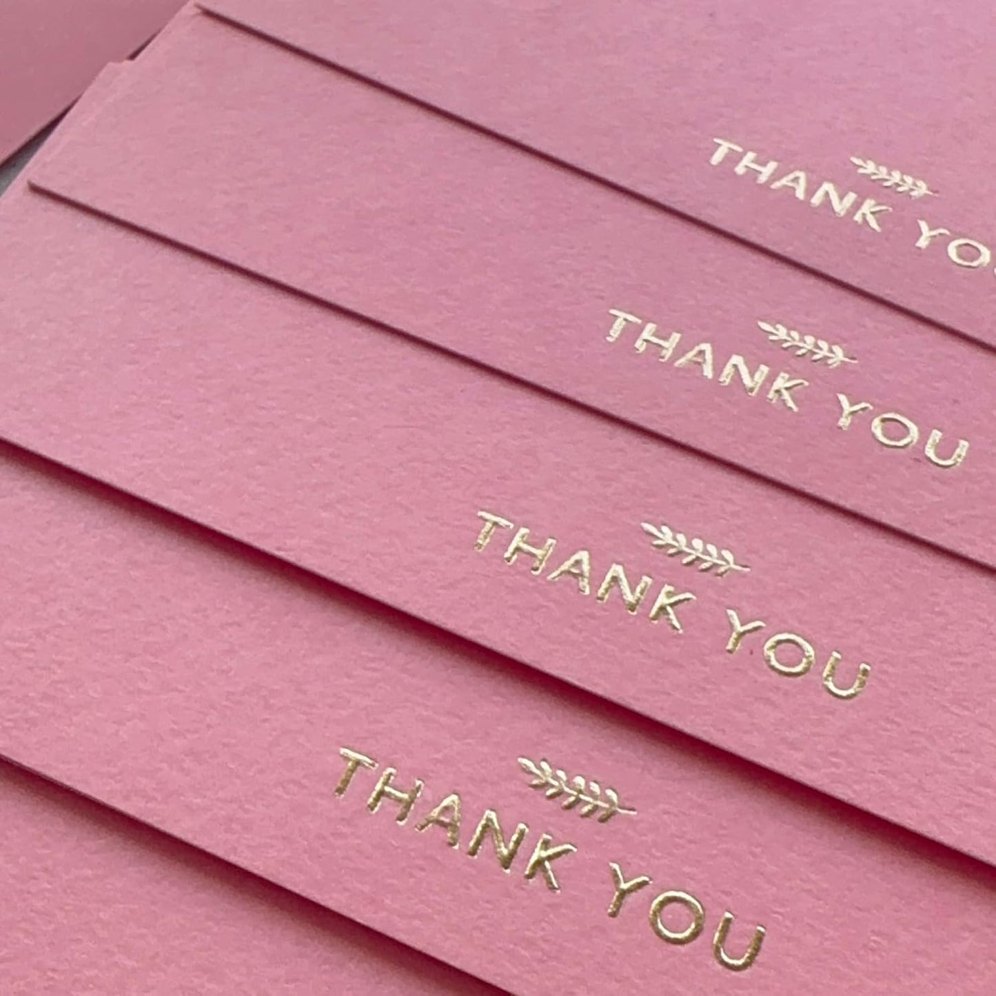 RUN2PRINT Thank You Cards with Envelopes & Gold Foil Stickers – Flat Dusty Blue Cards (4″×6″) – Embossed Italian Textured Thick Paper – For Weddings, Business & Every Occasion