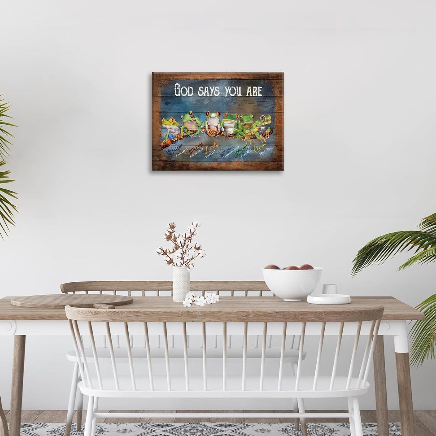 Frog Wall Art, Frogs Pictures Wall Decor God Says You Are Canvas Prints Framed Artwork Paintings Home Office Decorations For Bathroom Bedroom Living Room Kitchen 24l X 20w