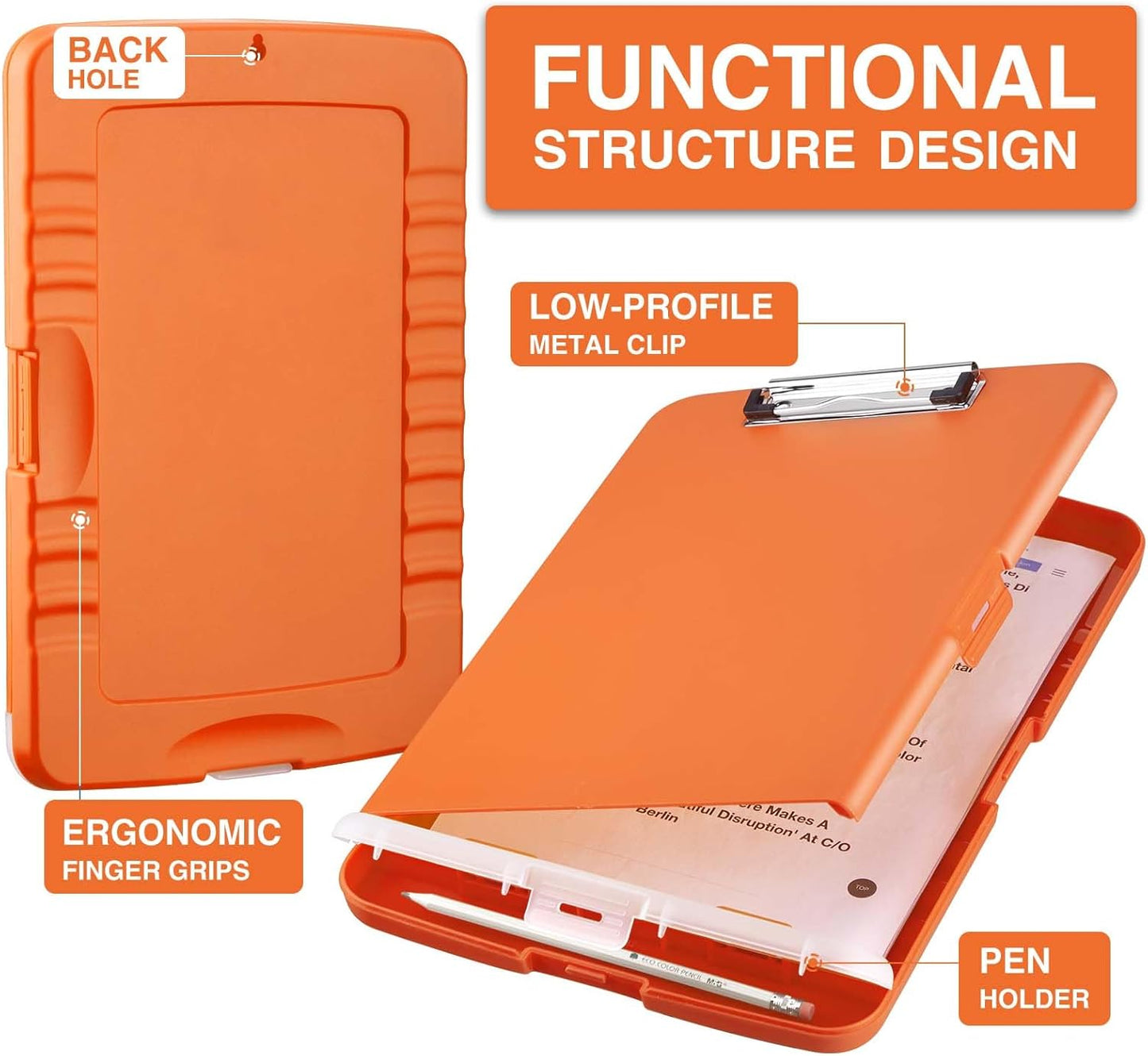 Sooez Clipboards with Storage, High Capacity Clip Boards 8.5x11 with Storage, Heavy Duty Nursing Clipboard Folder, Plastic Clipboard with Pen Holder for Women Teachers Work, School & Office Supplies