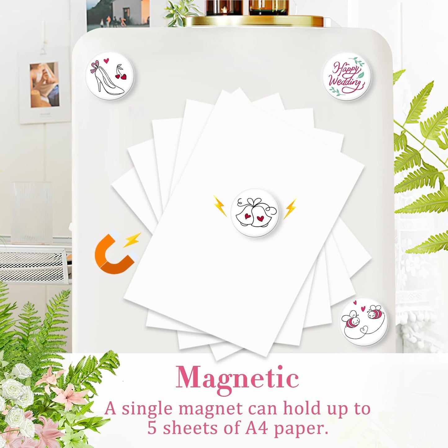 MORCART 30PCS Wedding Magnets, Cute Fridge Decoration Magnets Gift for Refrigerator Locker Whiteboard Decorative Magnetic Board Cabinets Classroom Office Cubicle