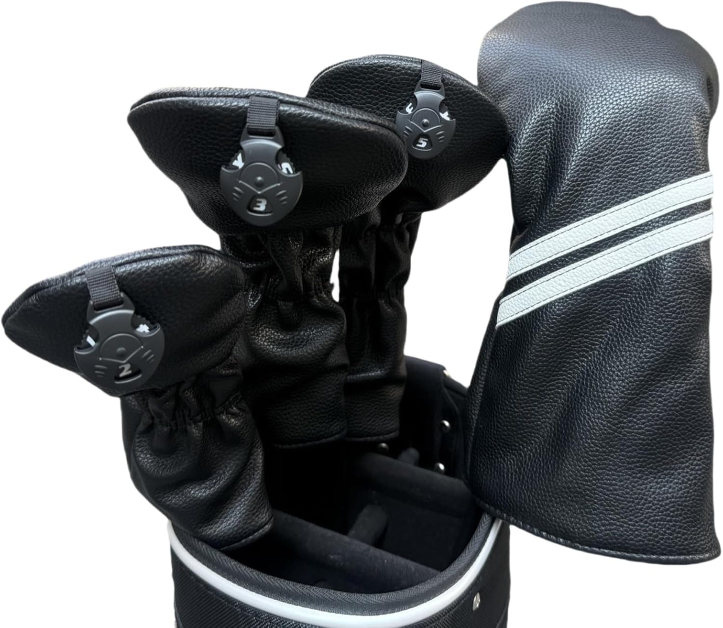 Golf Club Covers Headcovers Set for Driver and Woods Soft Faux Leather Golf Accessories for Men Women Golfer Gifts Set Golf Club Protective Case 1 3 5 H or Set for 1 3 5 Woods