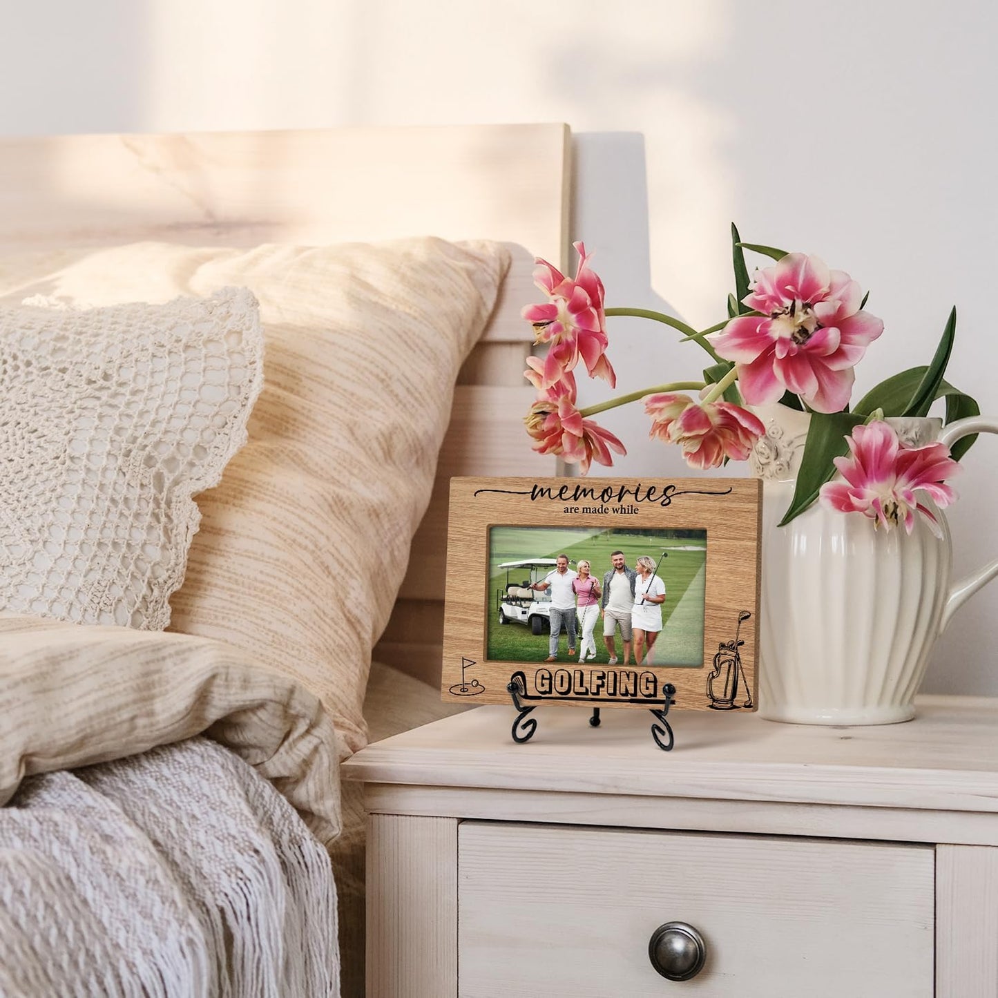 Golf Picture Frame, Golf Flag Frame, Gifts For Friends, Golf Decor Golf Decorations, Table Decor Wooden Picture Frame, 4x6 Frame-TJ06