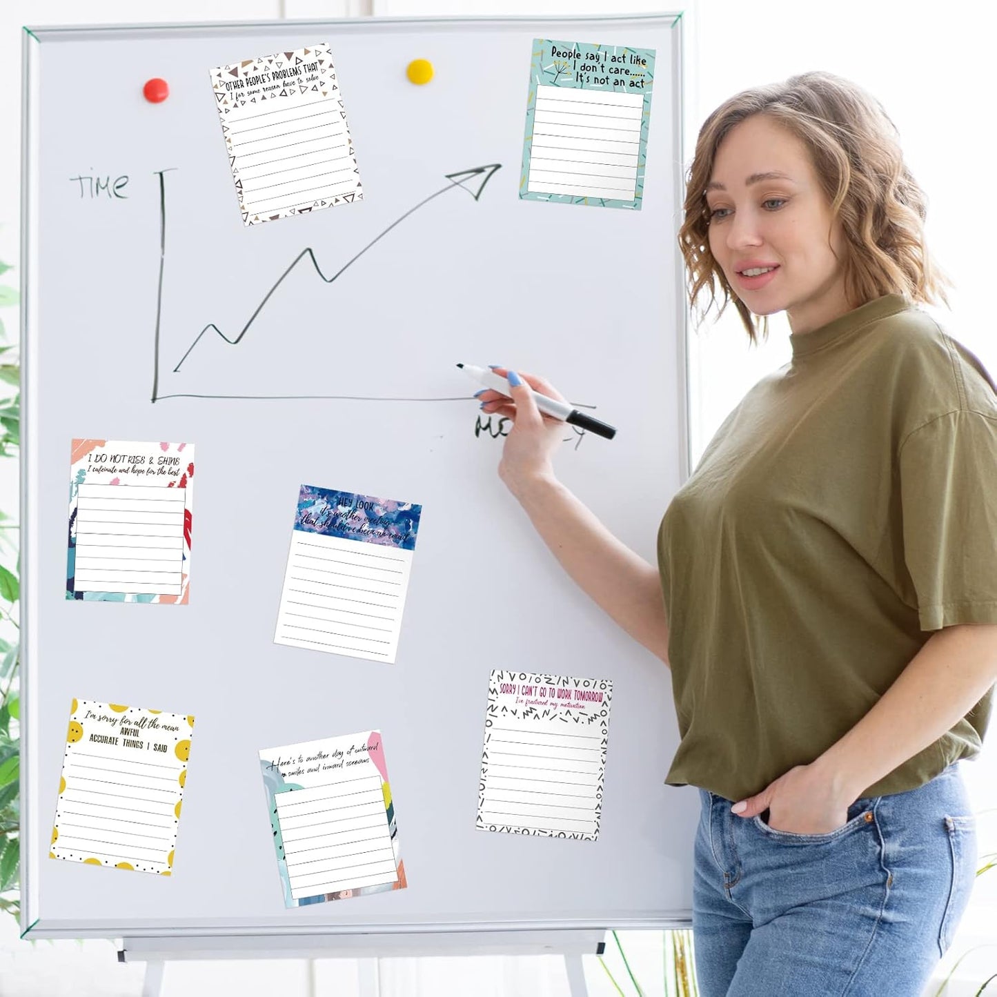 Funny Notepads with Sayings Sticky Funny Office Supplies to Do List Sarcastic Work Assorted Notepad for Workers, 12 Designs, 3 x 3.93 Inch(Cute Style)