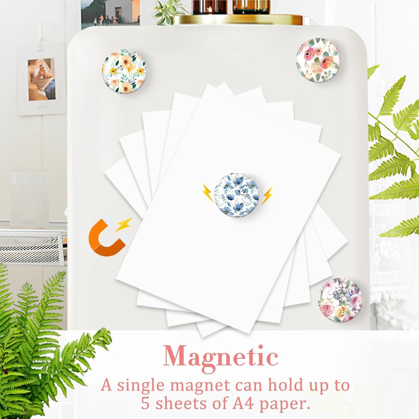 MORCART Fridge Magnets Colorful Flower Decoration for Refrigerator Locker Whiteboard Decorative Magnetic Board Cabinets Classroom Office Cubicle School Cute 16PCS