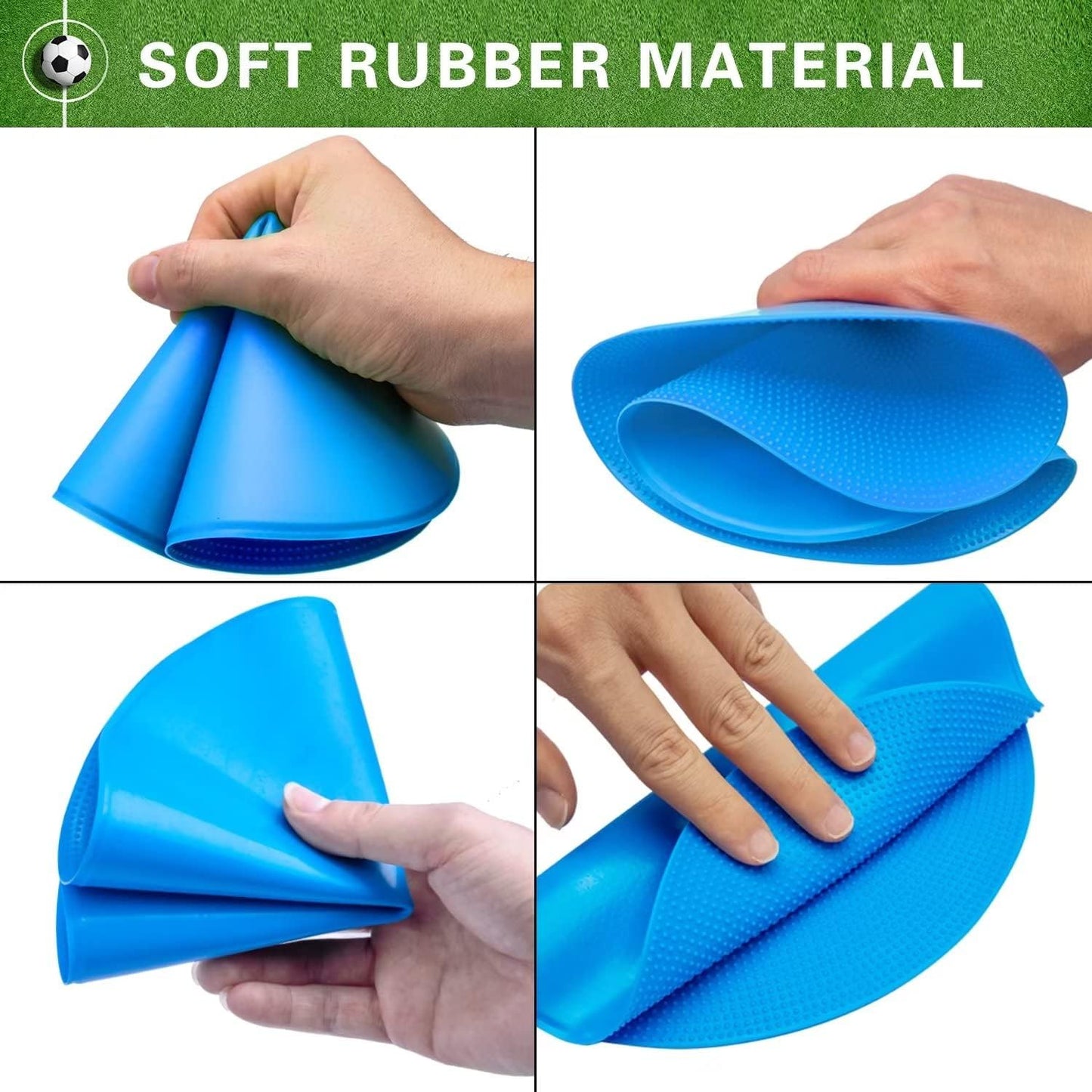 Poly Spot Markers 9 inch Non-Slip Rubber Agility Markers Flat Field Cones Floor Dots for Football, Soccer, Basketball Training Markers, School Activities, Exercise Drills, Social Distancing