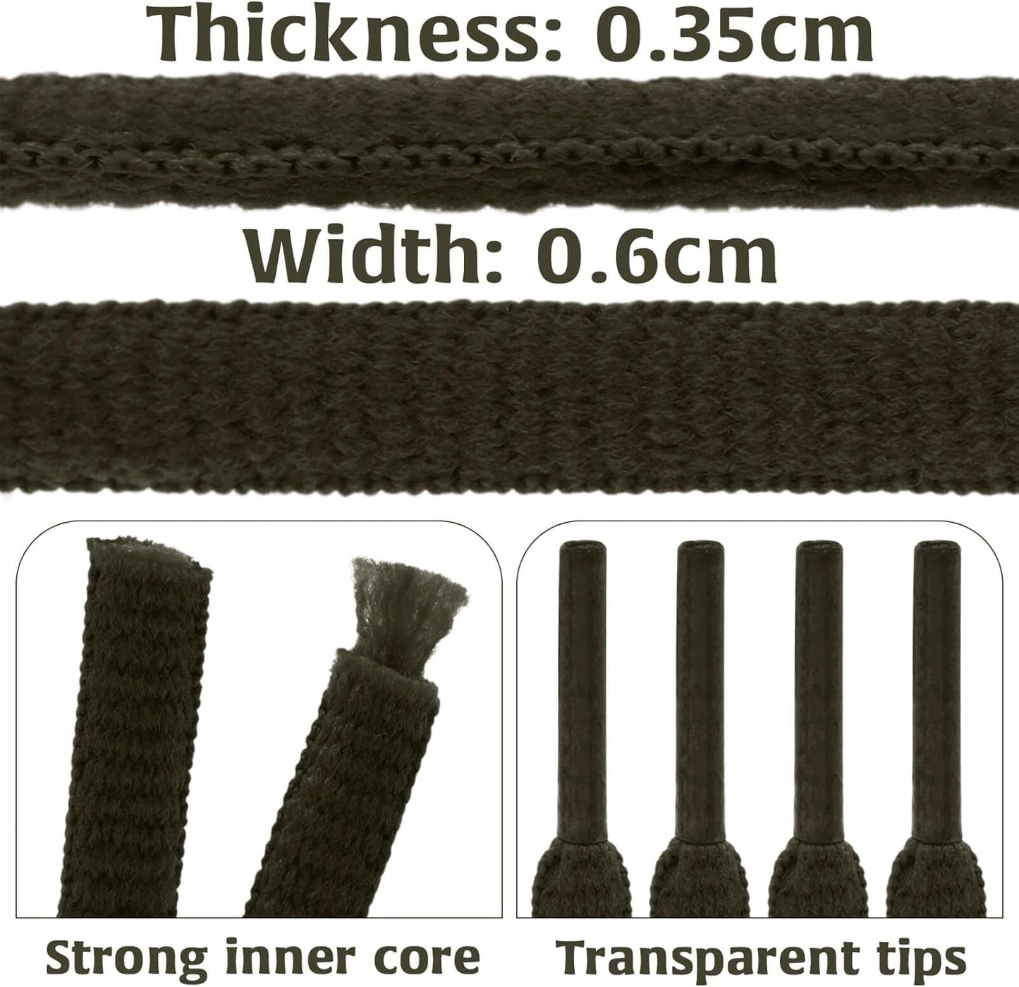 DELELE 2Pair Oval Shoes laces 42 Colors Half Round 1/4" Athletic ShoeLaces for Sport/Running Shoes Shoe Strings