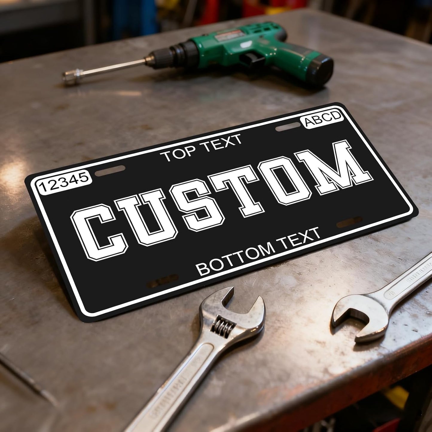 Custom License Plate - Metal Personalized License Plates with UV Printed Decorative Designs Front Vanity for Car, Auto Accessories with Customizable Text - 6x12 Inch Car Decor Tags & Number Plates