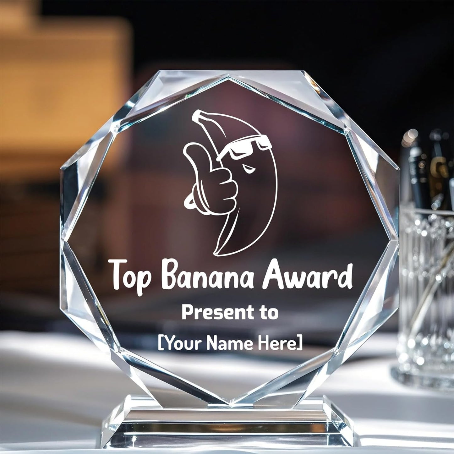 Custom Crystal Awards and Trophies – Personalized Engraved Glass Plaques for Employee Recognition, Appreciation, Farewell, Retirement, Coworker Gifts, Sports Achievements