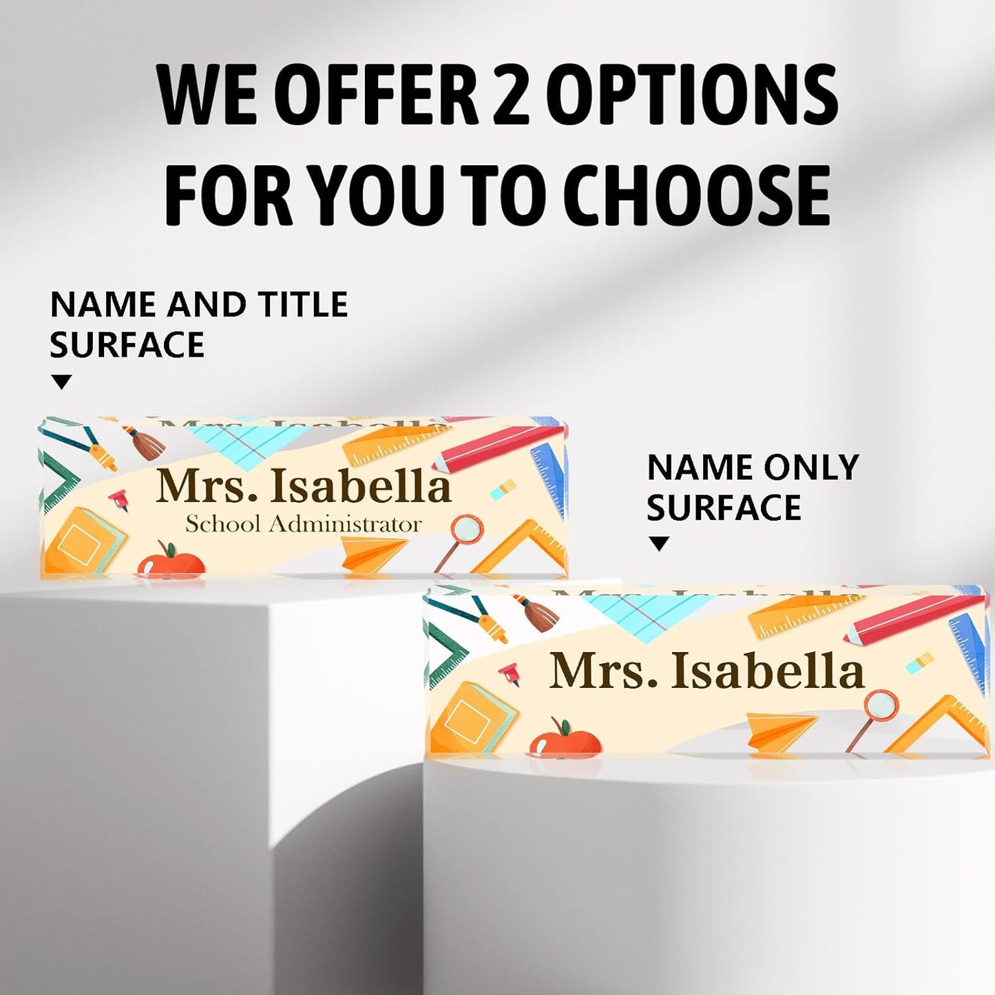 Personalized Name Plate for Desk Custom Acrylic Desk Name Plate Custom Employee Appreciation Gifts Office Gifts for Women, Men, Boss, Coworkers, Teacher, Nurse (Teacher)