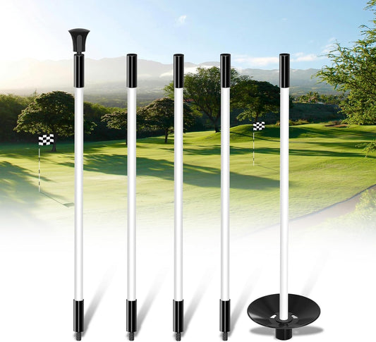KINGTOP Golf Flagstick - Portable Design, Practice Putting Green Flag Stick for Yard, Club - Golf Pole Pin Flagpole, 3FT or 6FT Heights Available
