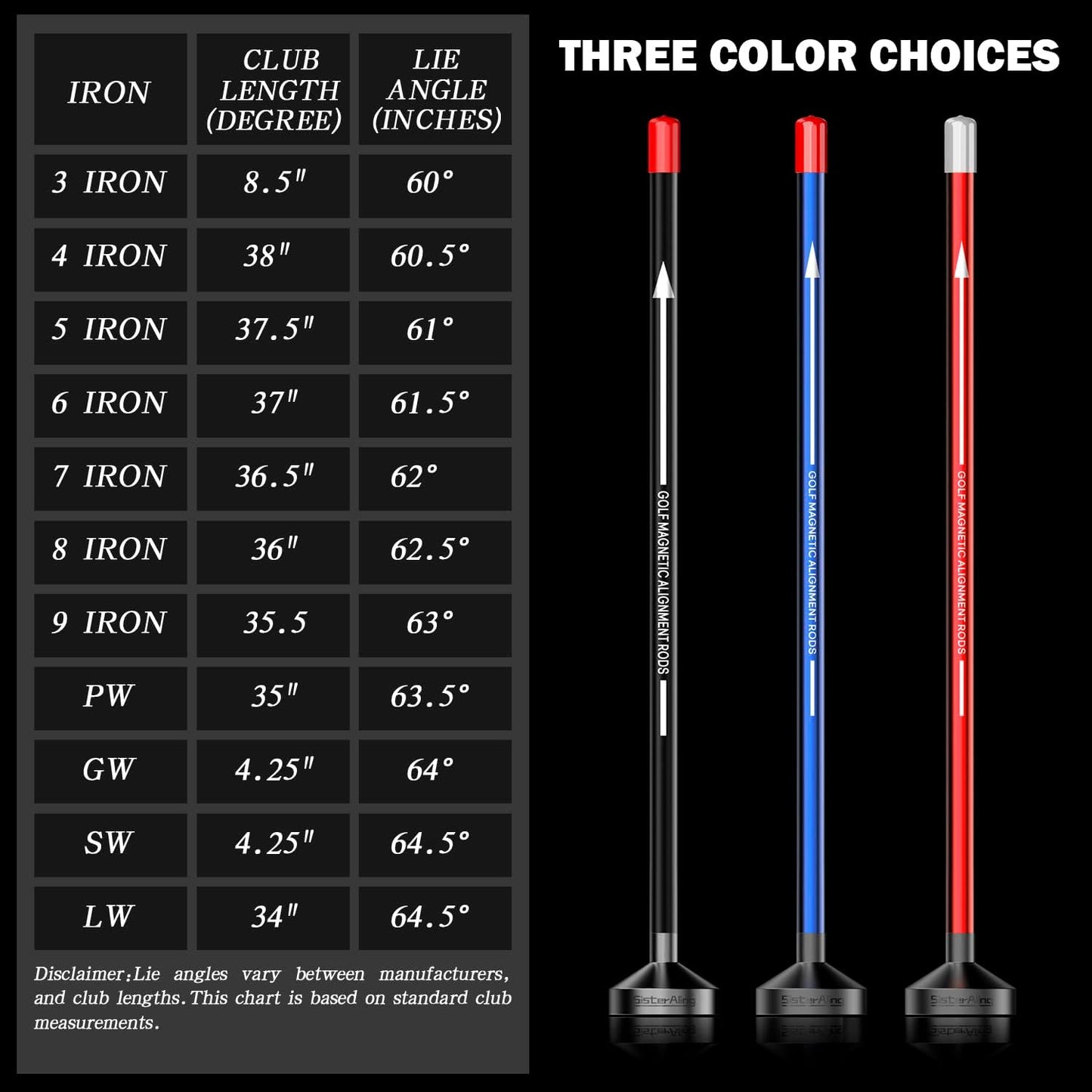 Golf Magnetic Alignment Rods,Golf Club Alignment Sticks,Magnetic Swing Training Aid Accessories Visualize Calibrate Golf Shots,hit The Target with The Right Golf Swing,Golf Gift