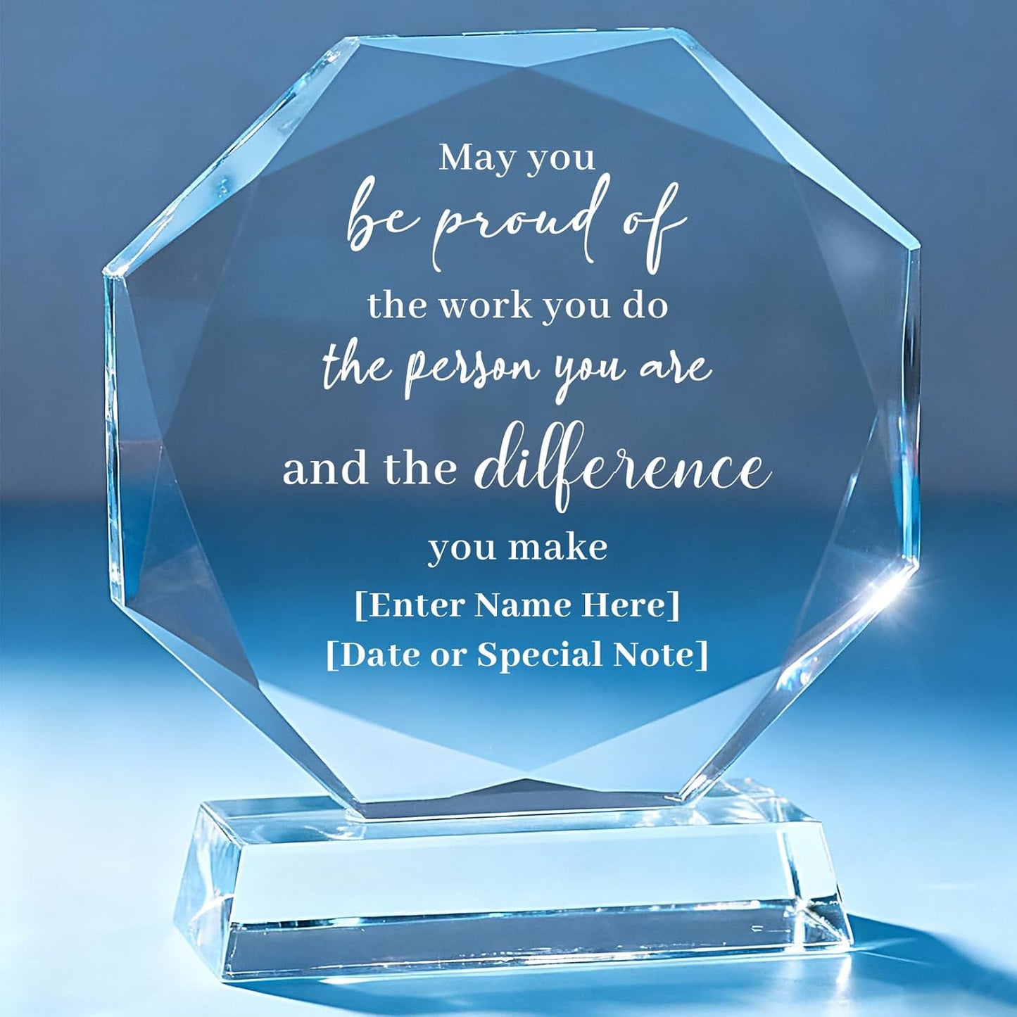 Personalized Trophy Award - Custom Crystal Awards and Trophies - Plaques Personalized Engraved - Thank You Gifts - Employee Appreciation Gifts for Cowokers, Recognition, Sports