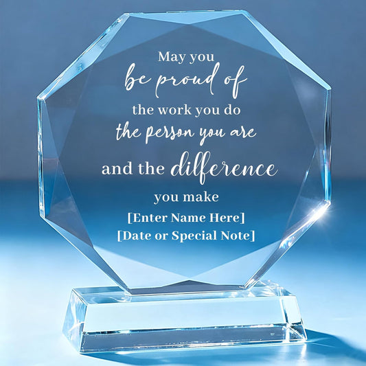 Personalized Trophy Award - Custom Crystal Awards and Trophies - Plaques Personalized Engraved - Thank You Gifts - Employee Appreciation Gifts for Cowokers, Recognition, Sports