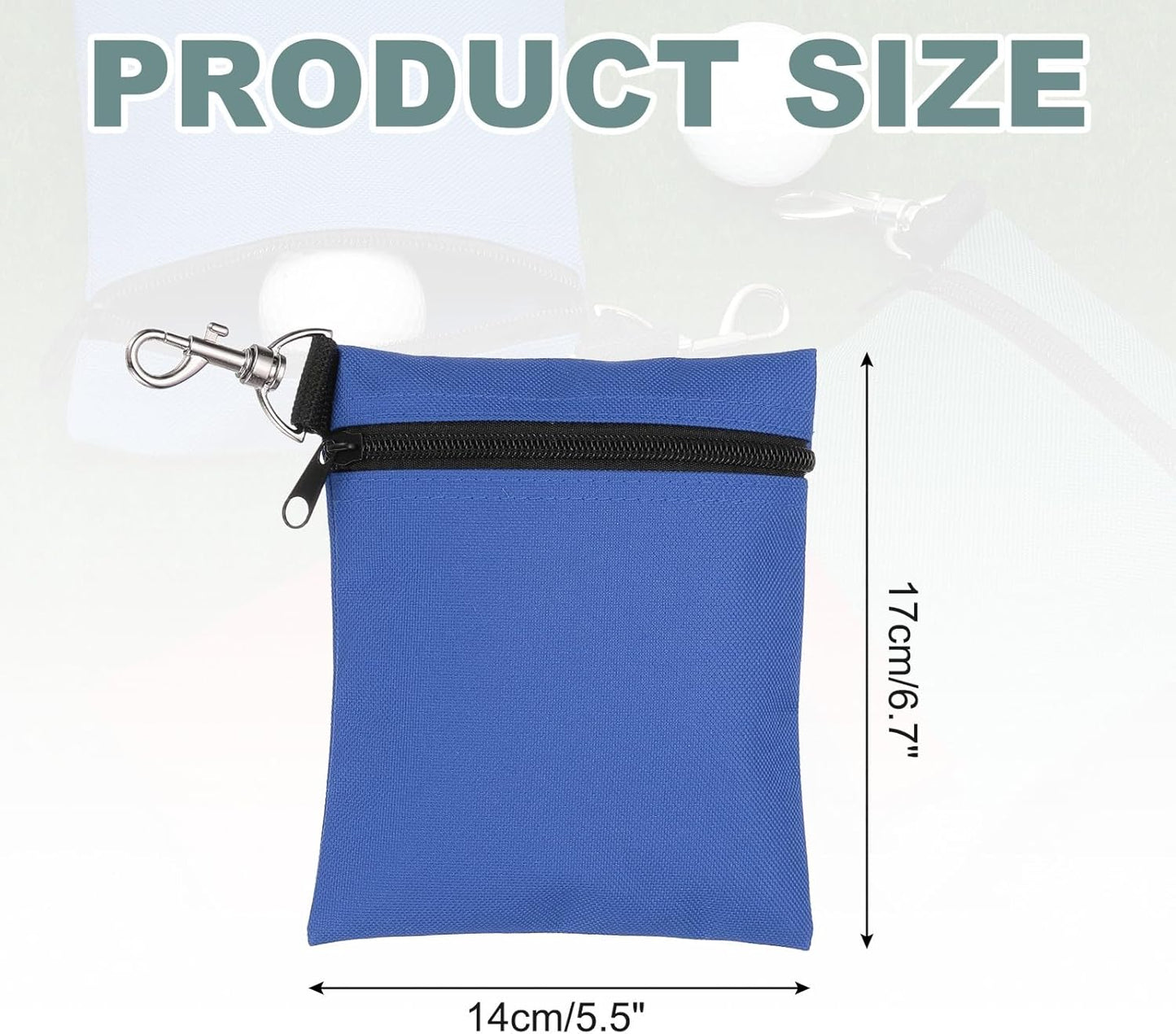 uxcell Golf Tee Pouch, Professional Zipper Golf Tee Bag Accessories Pocket Gear Clip Bag with Metal Lobster Claw Clip Organizer Storage Bags for Men and Women