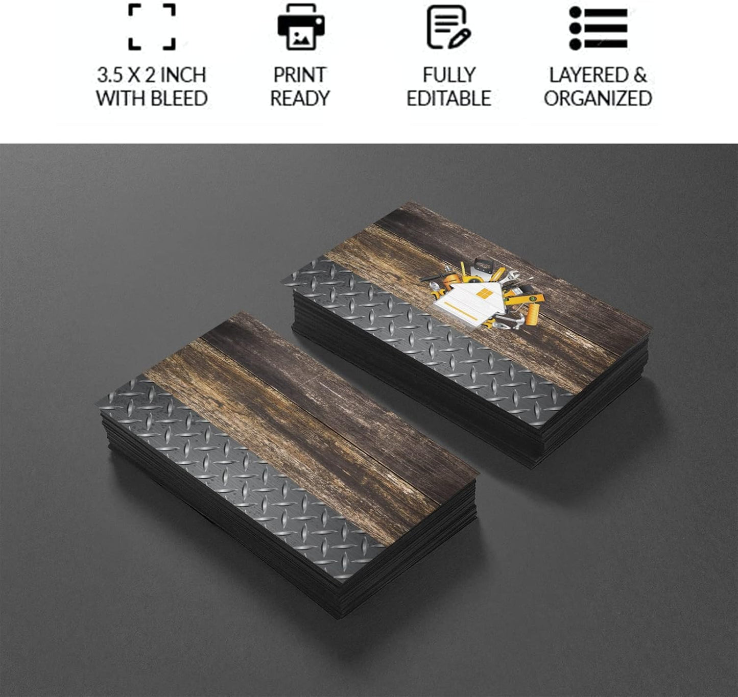 Custom Business Cards 100PCS Double-sided Printing Business Cards Customize with Your Logo Personalized 3.5"x 2" Cards for Business - Handyman