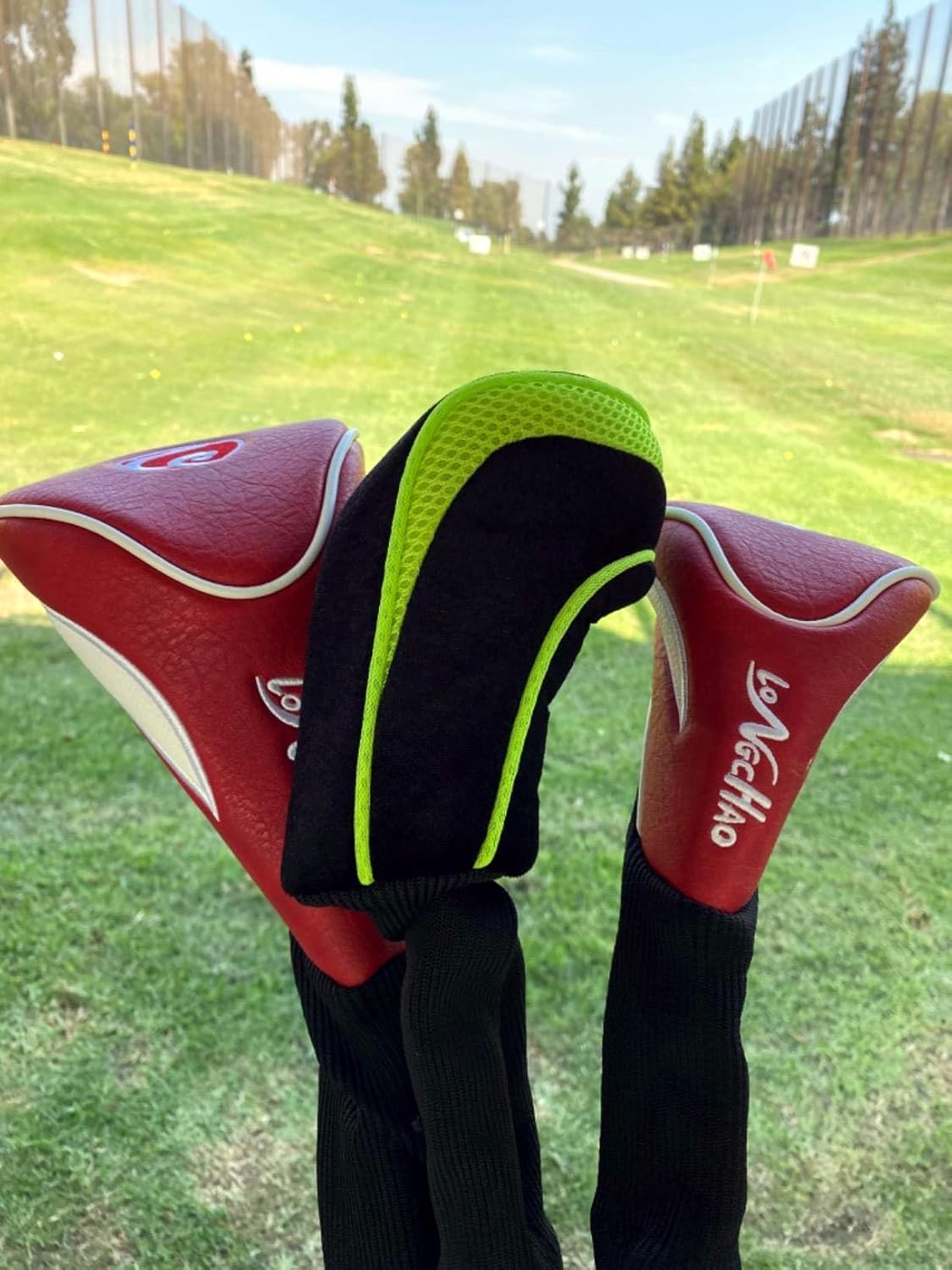 Golf Head Covers 3pcs Set, Driver Fairway Wood Headcovers, Vintage PU Headcovers for Golf Club