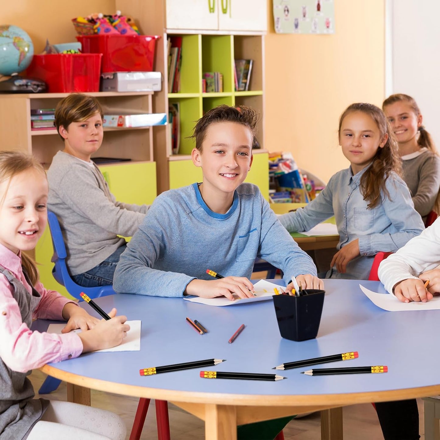 Outus 144 Pcs Mini Golf Pencils Bulk Half Pencils with Eraser #2 HB Pre Sharpened for Party Favors Office Supplies 4 Inch(Black)