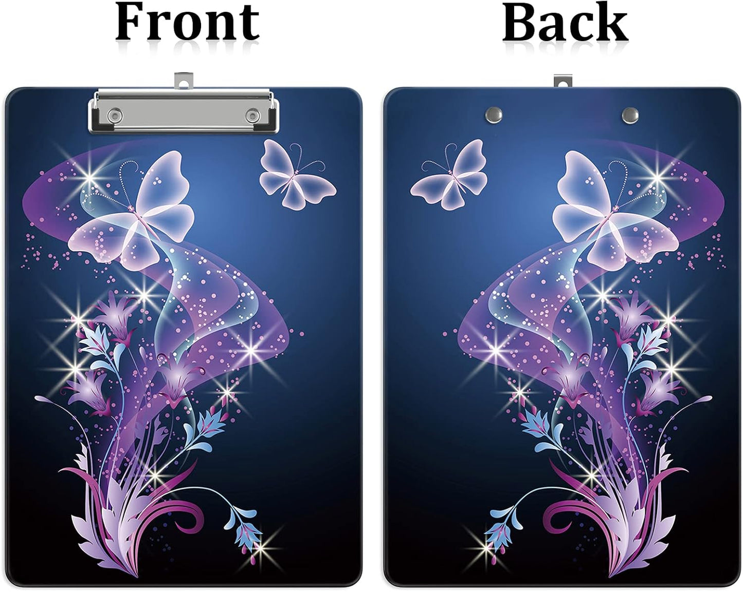 Plastic A4 Clipboards, Cute Clip Board Stardard Letter Size 9 x 12.5 in, Office Decorative for Students Women Men and Kids, Color Butterfly