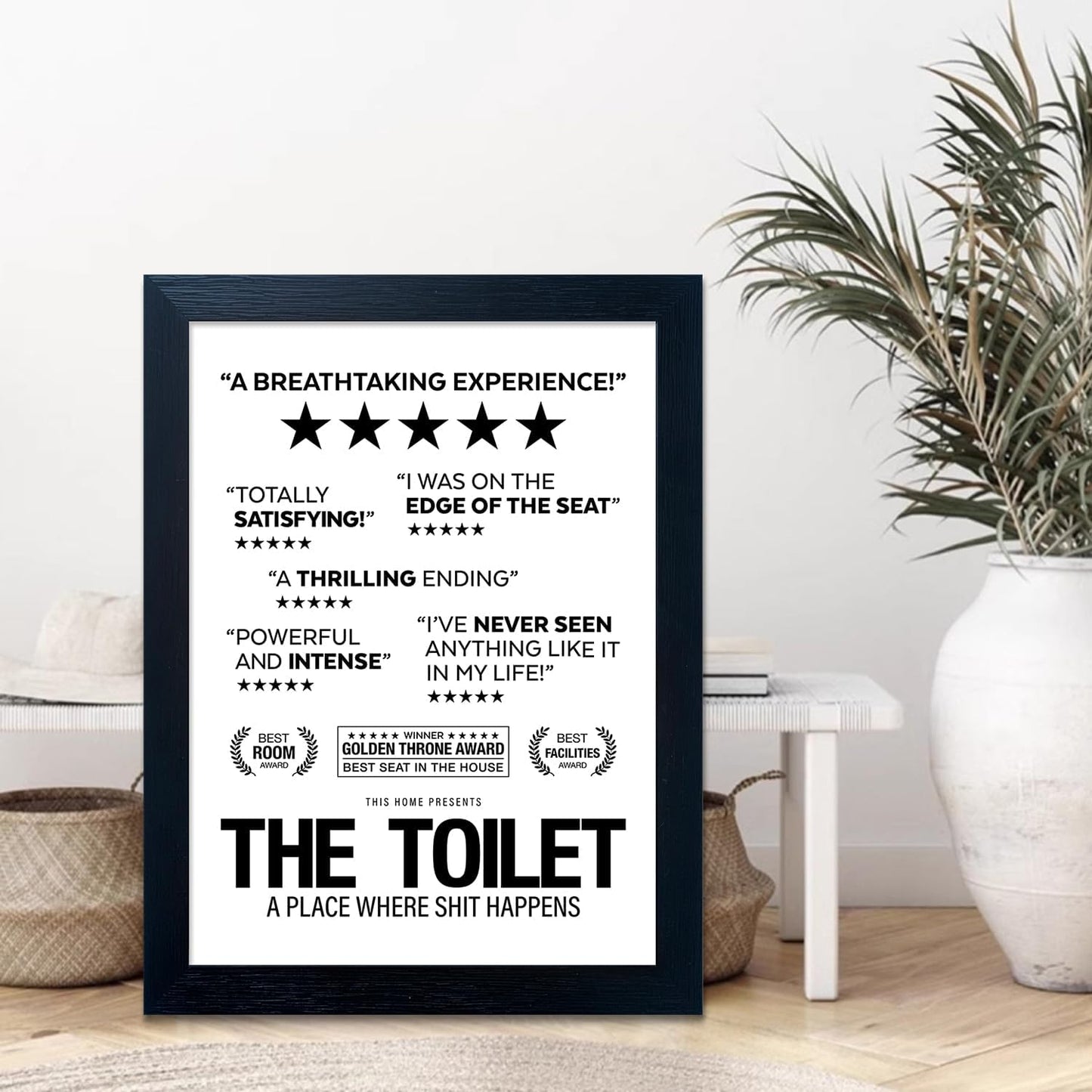 Black and White Bathroom Wall Art, Bathub Rules Sign, Framed Toilet Art Decor, Bathroom Quotes Wall Art, Funny Loo Poop Humor Decorations