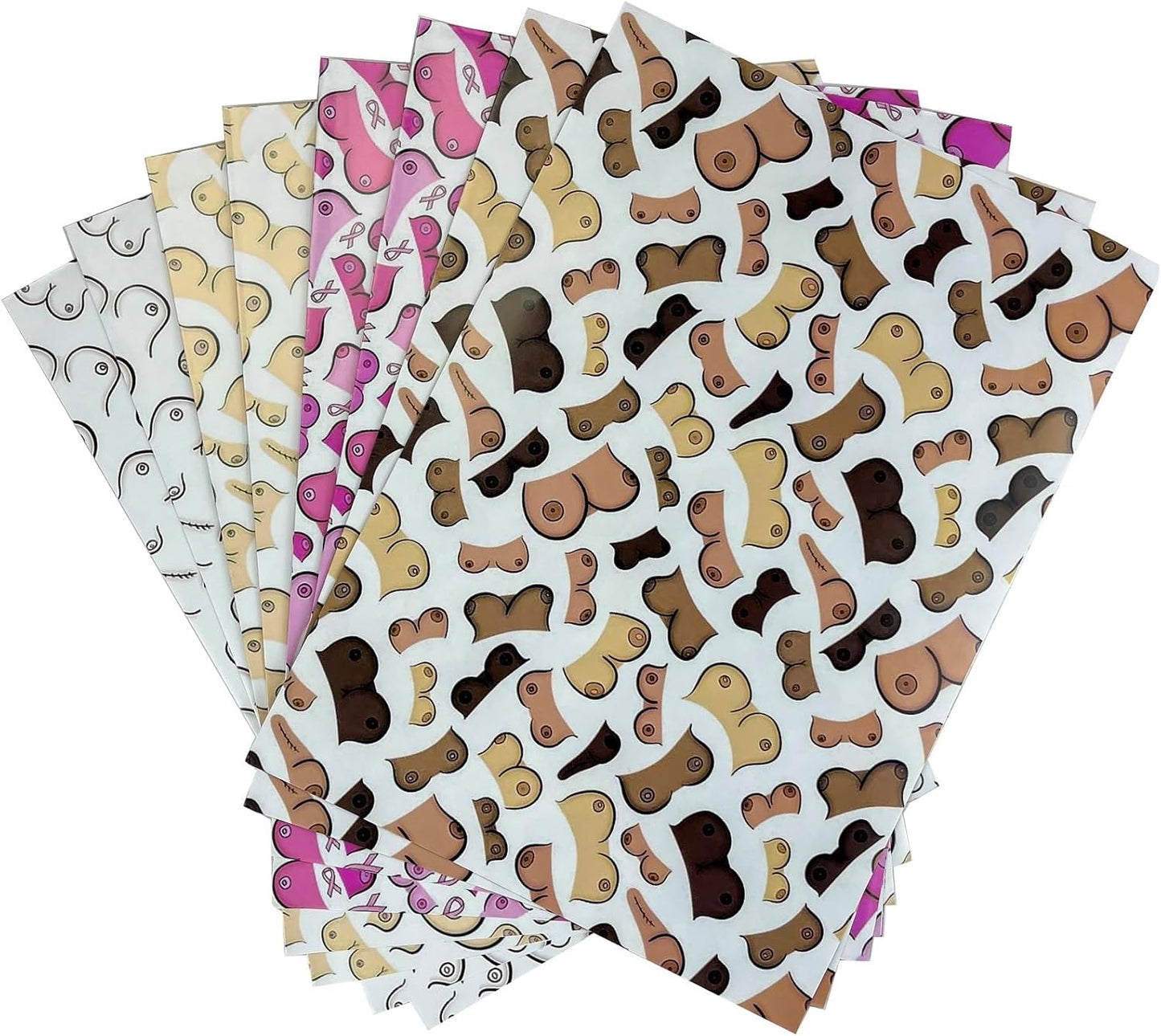 Dtiafu Bridal Shower Wrapping Paper for Women Girlfriend - 8 Sheet Funny Wrapping Paper with Pink Boob Print for Wedding Valentines Day Holiday Bachelorette Party- 20 x 28 Inch Per Sheet