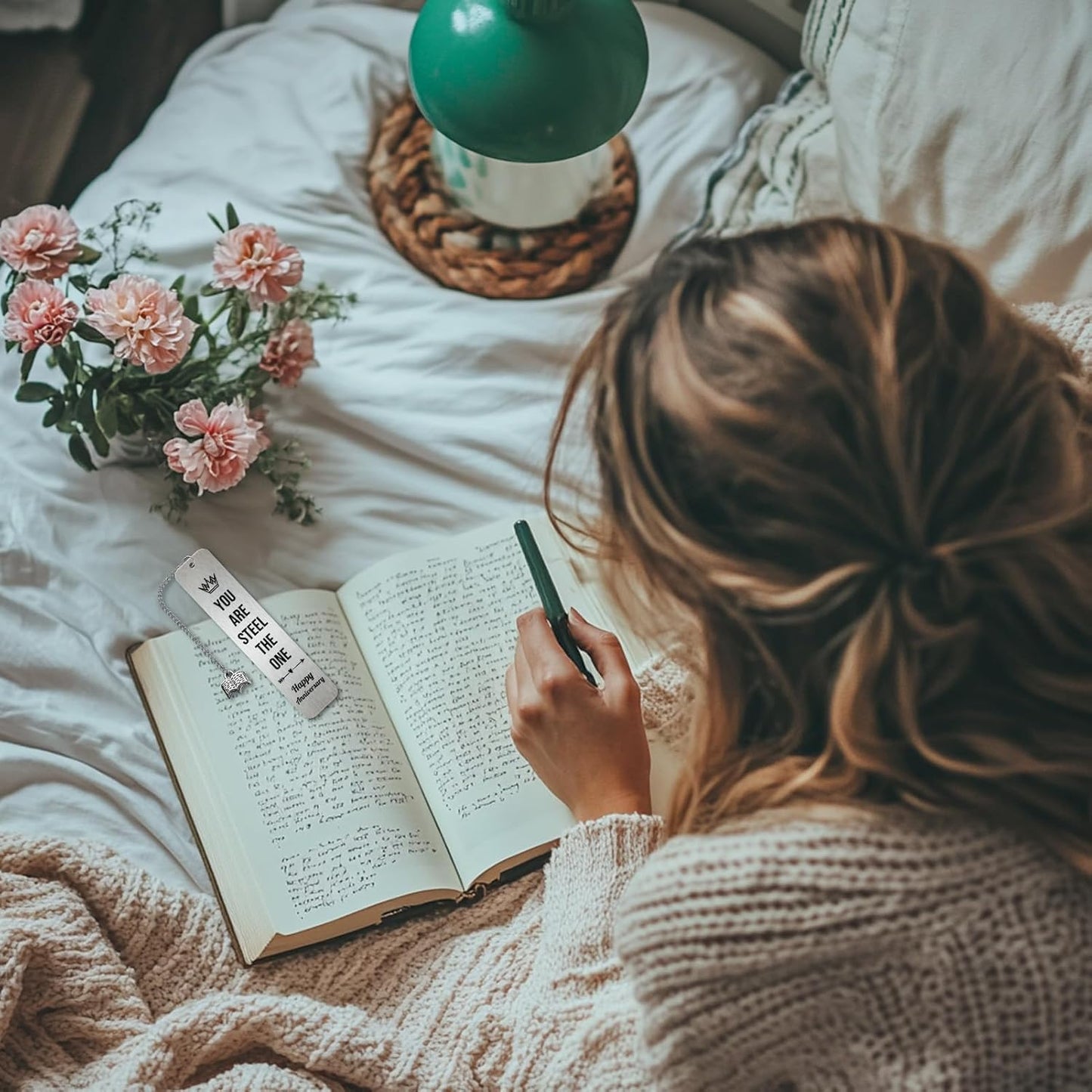 Anniversary Bookmark Gifts for Her Him, 11th Steel Wedding Anniversary Bookmarks, Best Commemorative Gift for Wife, Couple Book Marks Christmas Gifts for Book Lovers