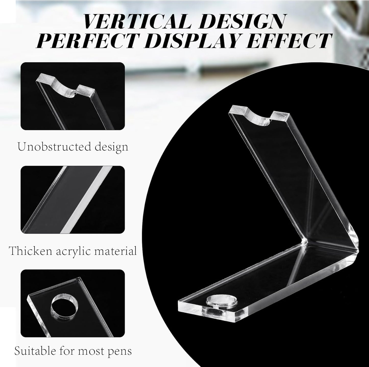 4 Pieces Acrylic Pen Holder Display Stand Transparent Makeup Brush Rack Organizer Clear Pen Stand Paintbrush Drying Rack for Home School Office or Store Use