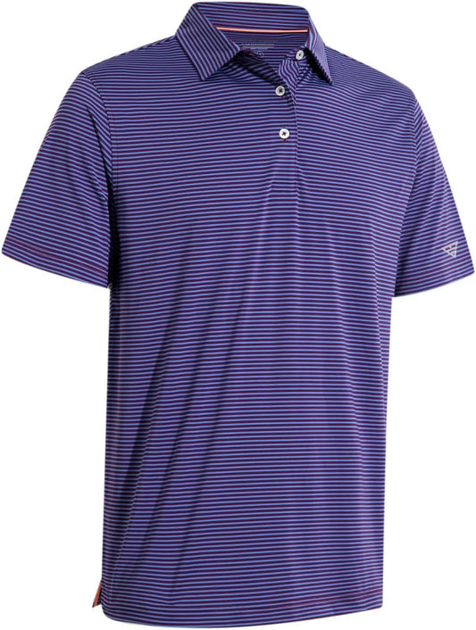 Golf Shirts for Men Dry Fit Short Sleeve Print Performance Moisture Wicking Polo Shirt