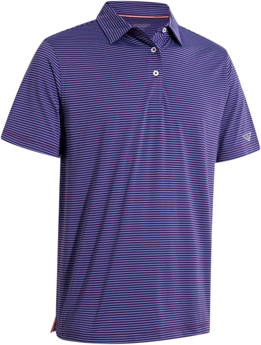 Golf Shirts for Men Dry Fit Short Sleeve Print Performance Moisture Wicking Polo Shirt